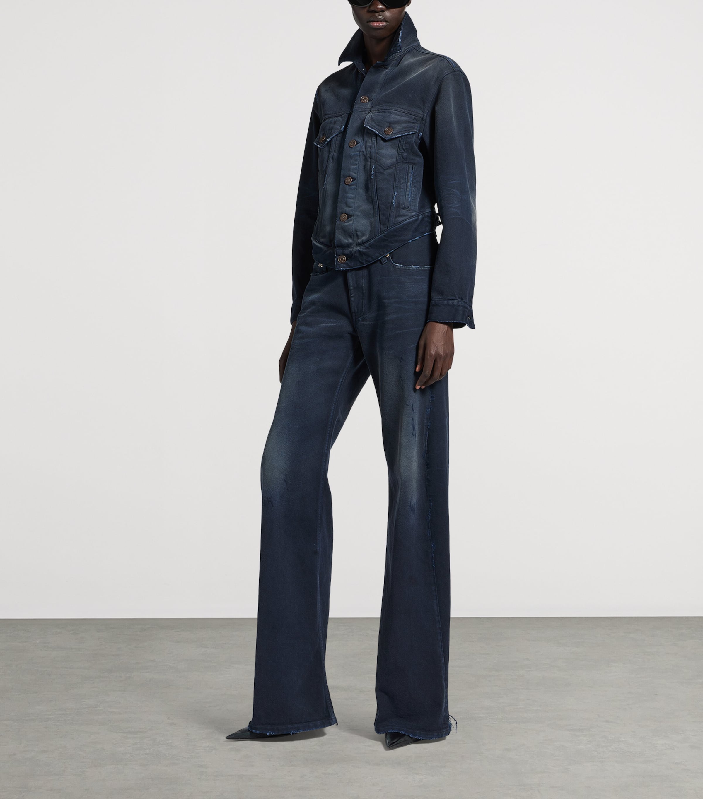 Distressed Denim Jacket 8074 Image 2