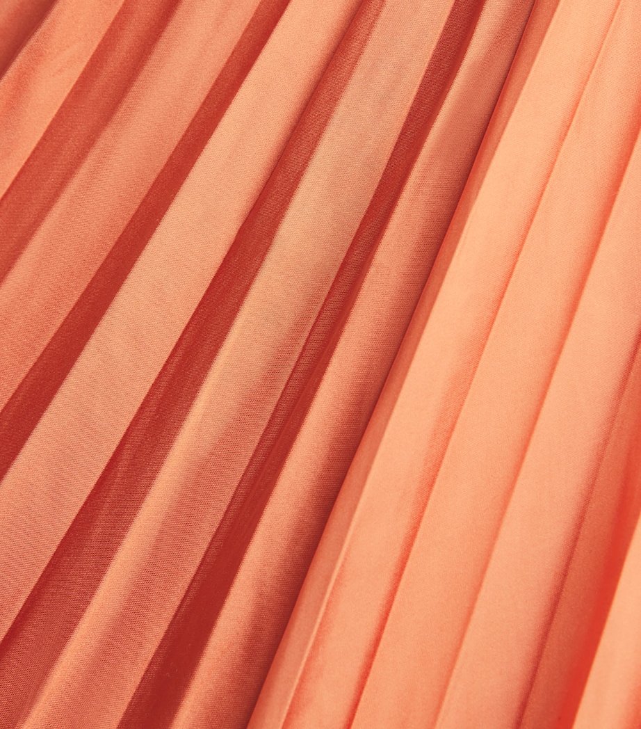 Satin Pleated Midi Dress TERRACOTA Image 5
