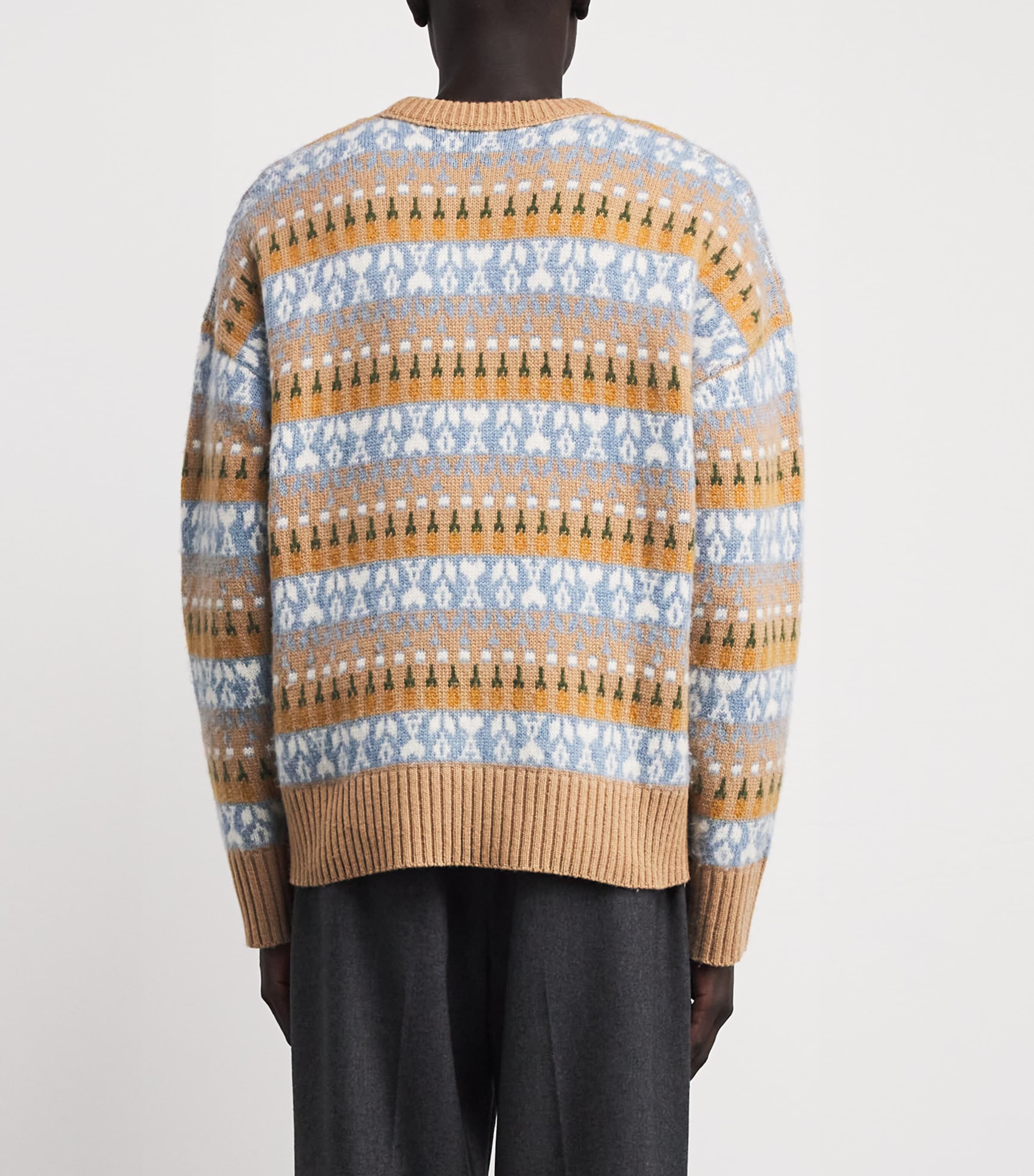 Wool Ami de Coeur Sweater 2809 - CAMEL/CIEL Image 4