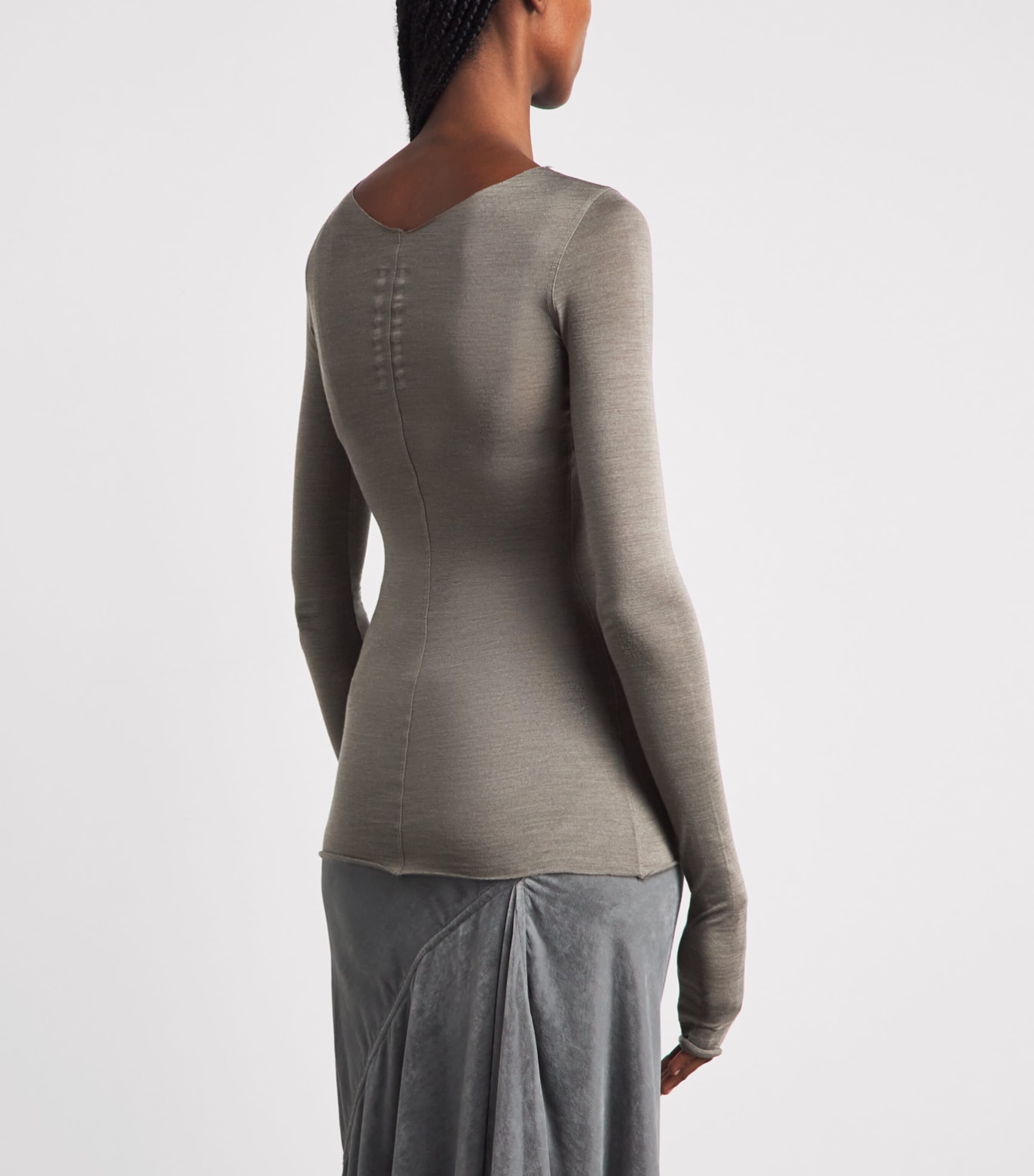 Rick Owens Womens Long-Sleeve T-Shirt Dust Image 5