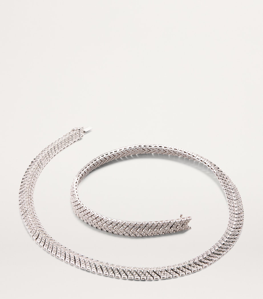 White Gold and Diamond Zipper Choker WHITE GOLD Image 3