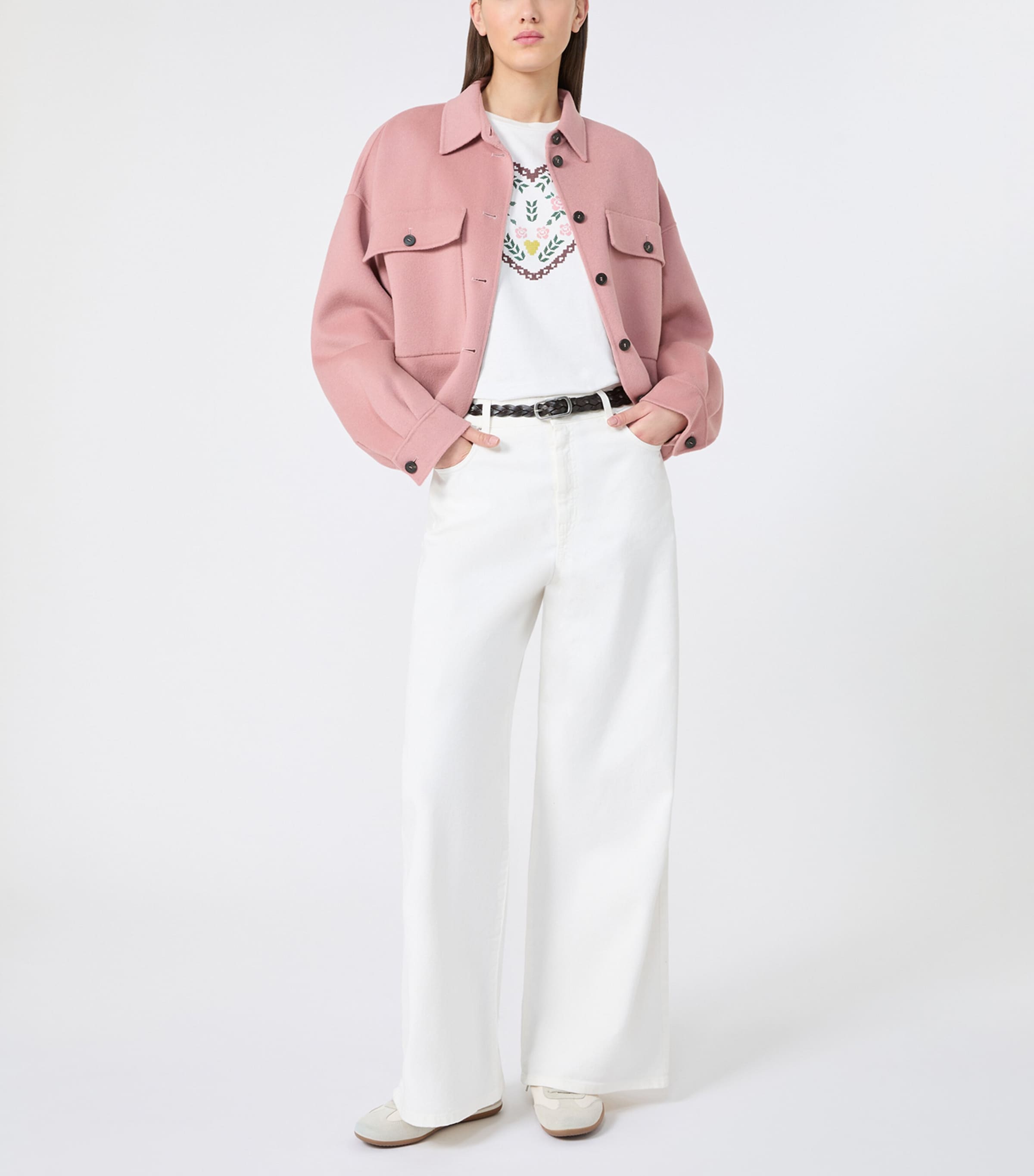 Weekend Max Mara Womens Wide-Leg Jeans White Image 2