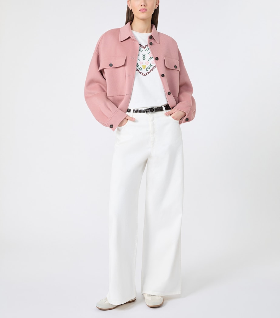Weekend Max Mara Womens Wide-Leg Jeans White Image 2