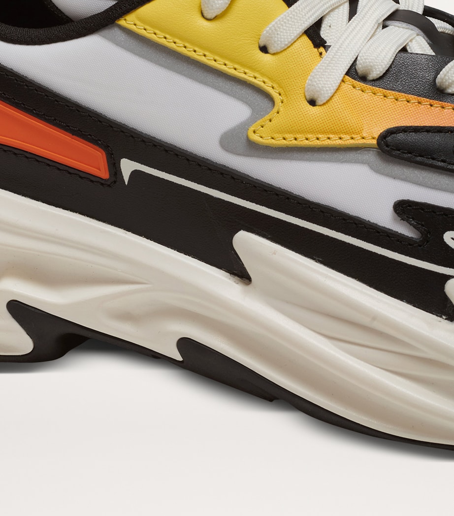Balmain Leather Run-Row Sneakers Jaune/orange Image 7