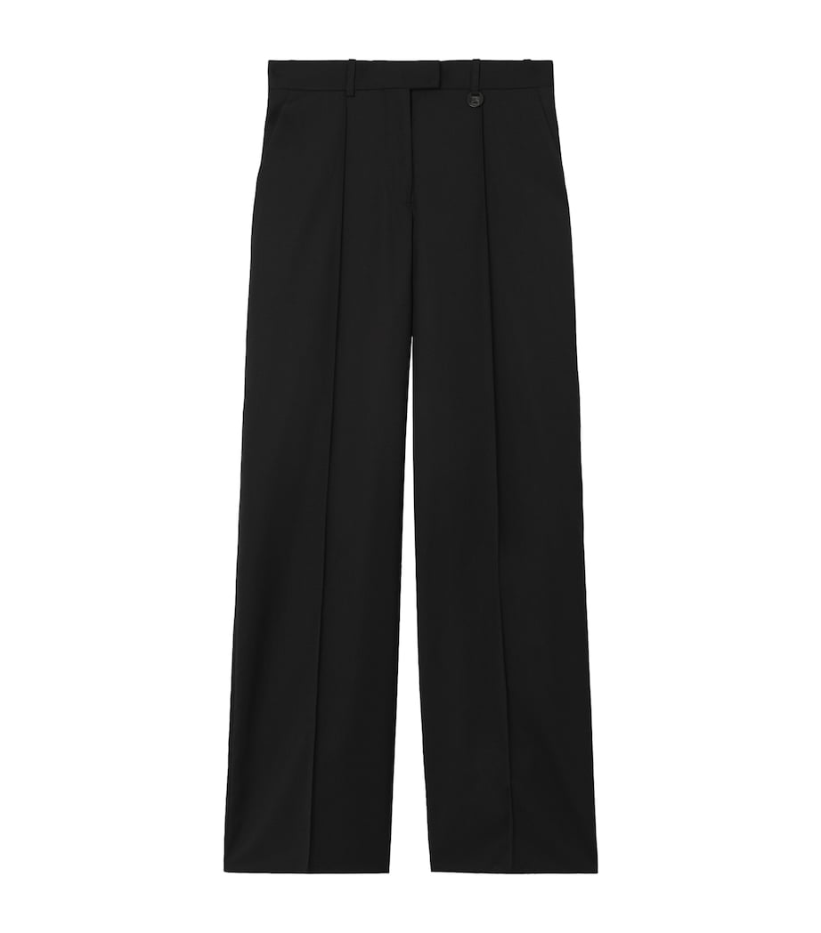Burberry Womens Wool Tailored Trousers Black Image 1