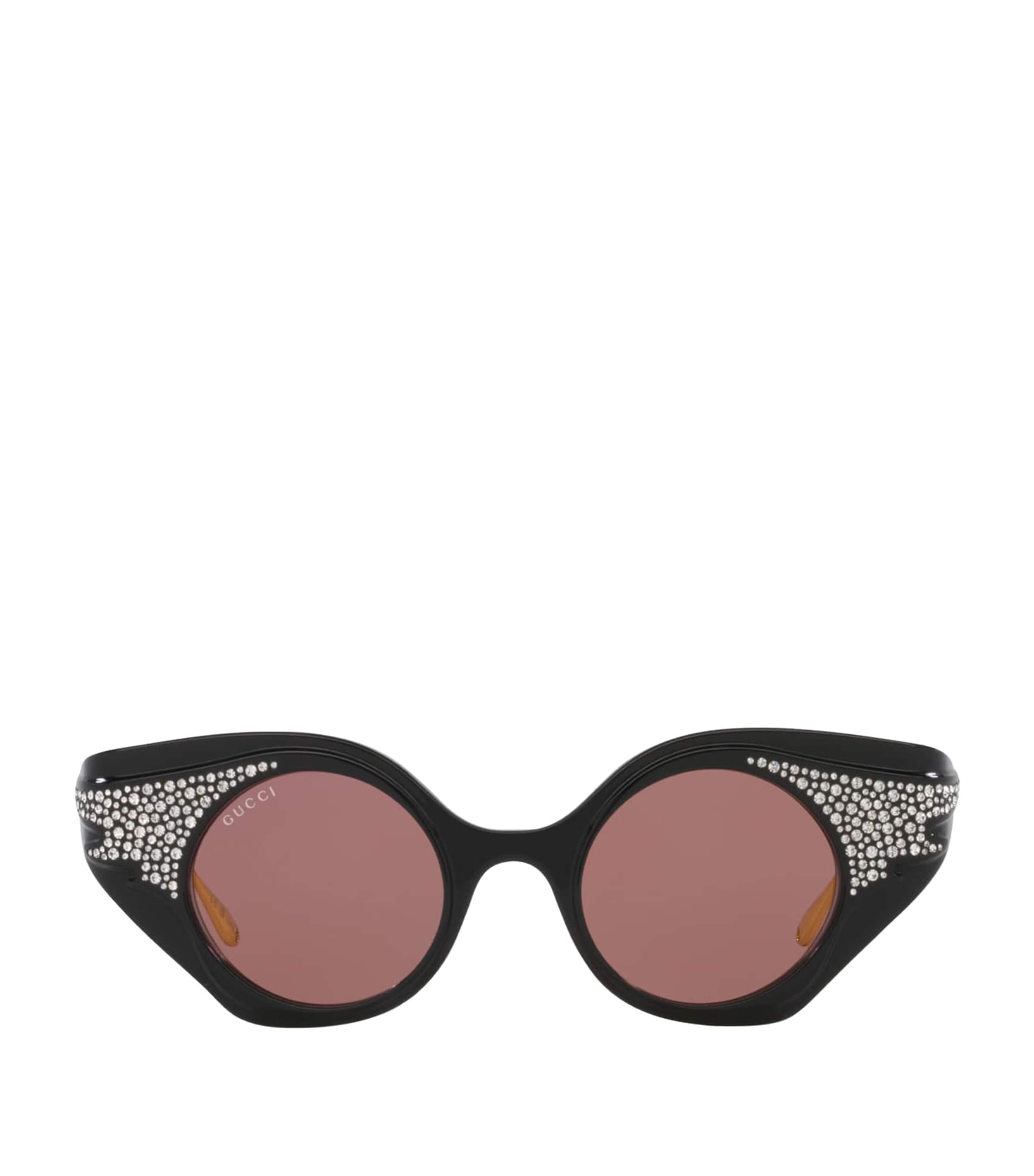Gucci Womens Gc002002 Gg1327s Round-frame Polyamide Sunglasses Black In Black