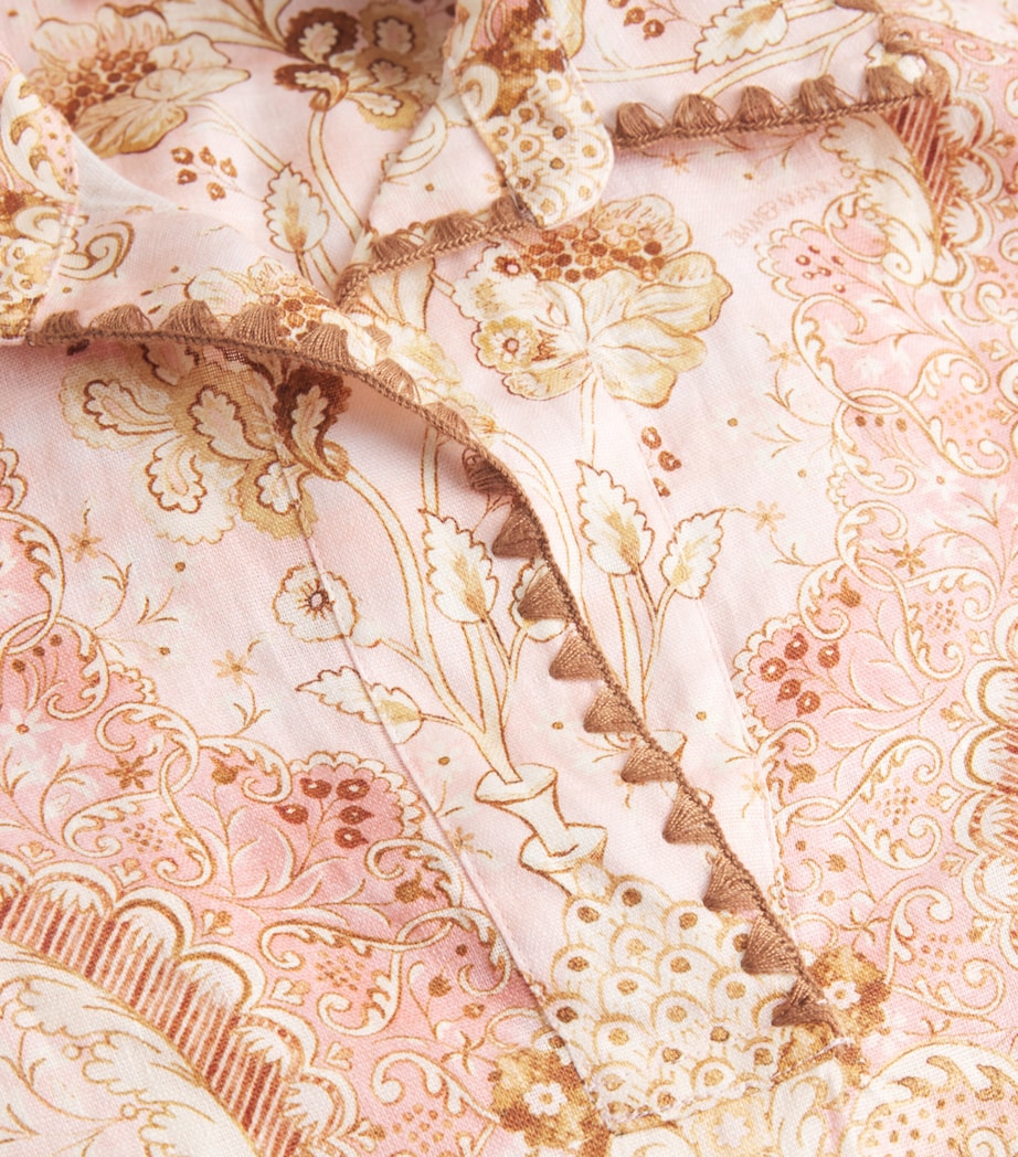 Linen Printed Daylight Mini Dress DAMASK ROSEDARO Image 6