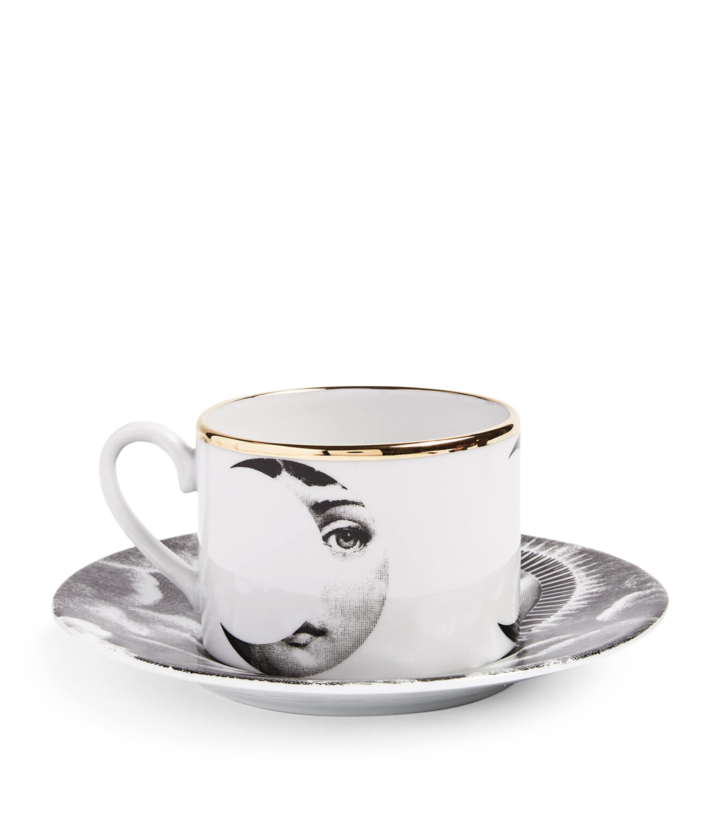Fornasetti Tema e Variazioni Sole e Luna Teacup and Saucer Image 2
