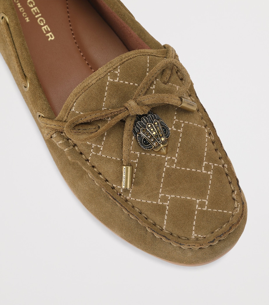 Kurt Geiger London Suede Eagle Moccasins Tan Comb Image 2