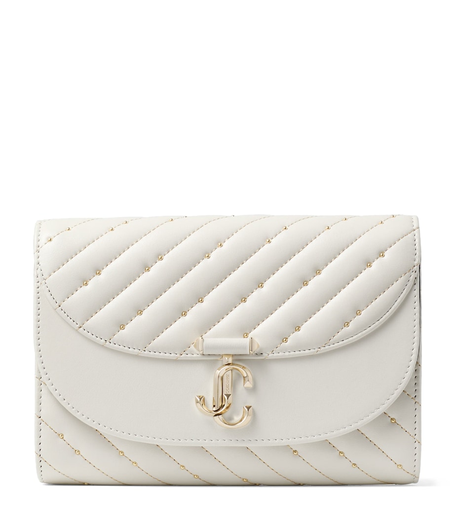 Jimmy Choo Leather Curve Clutch Bag Latte/shiny Gold Image 1