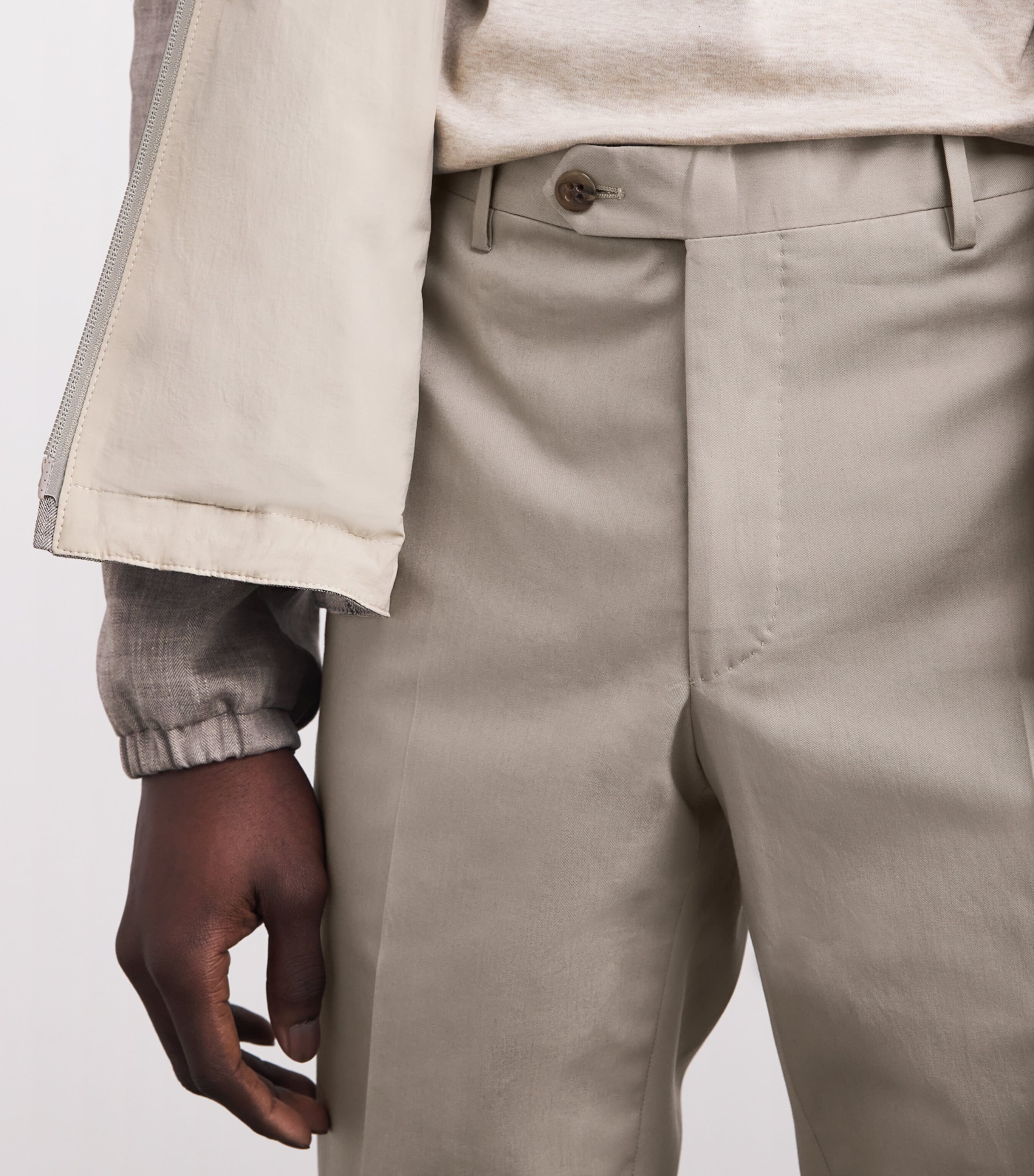 Stretch-Cotton Tailored Trousers 029 NATURAL / BEIGE Image 6