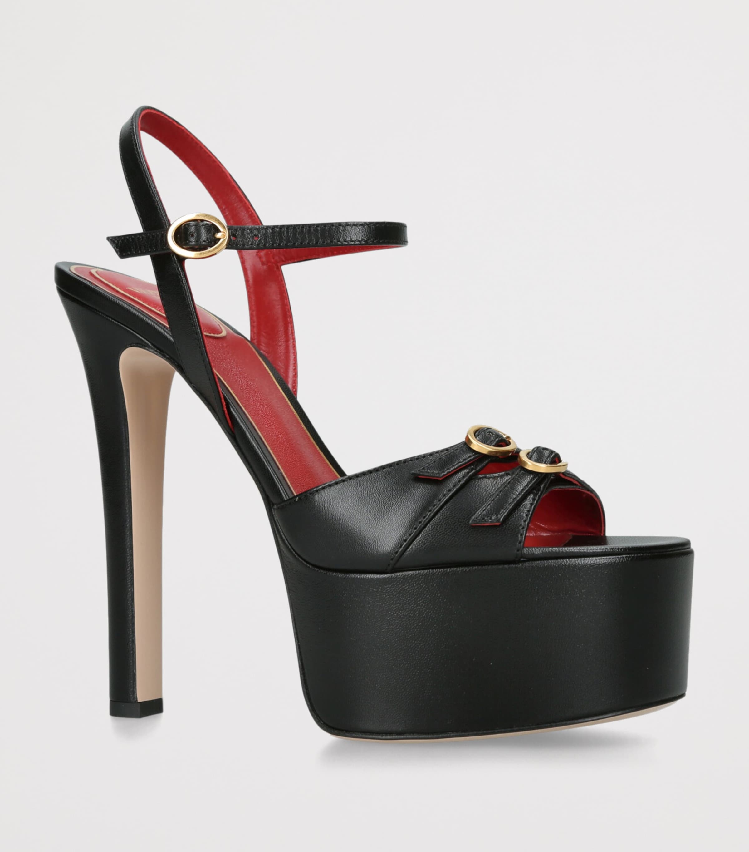 Valentino Garavani Leather Crasher Platform Heels 145 Black Image 3