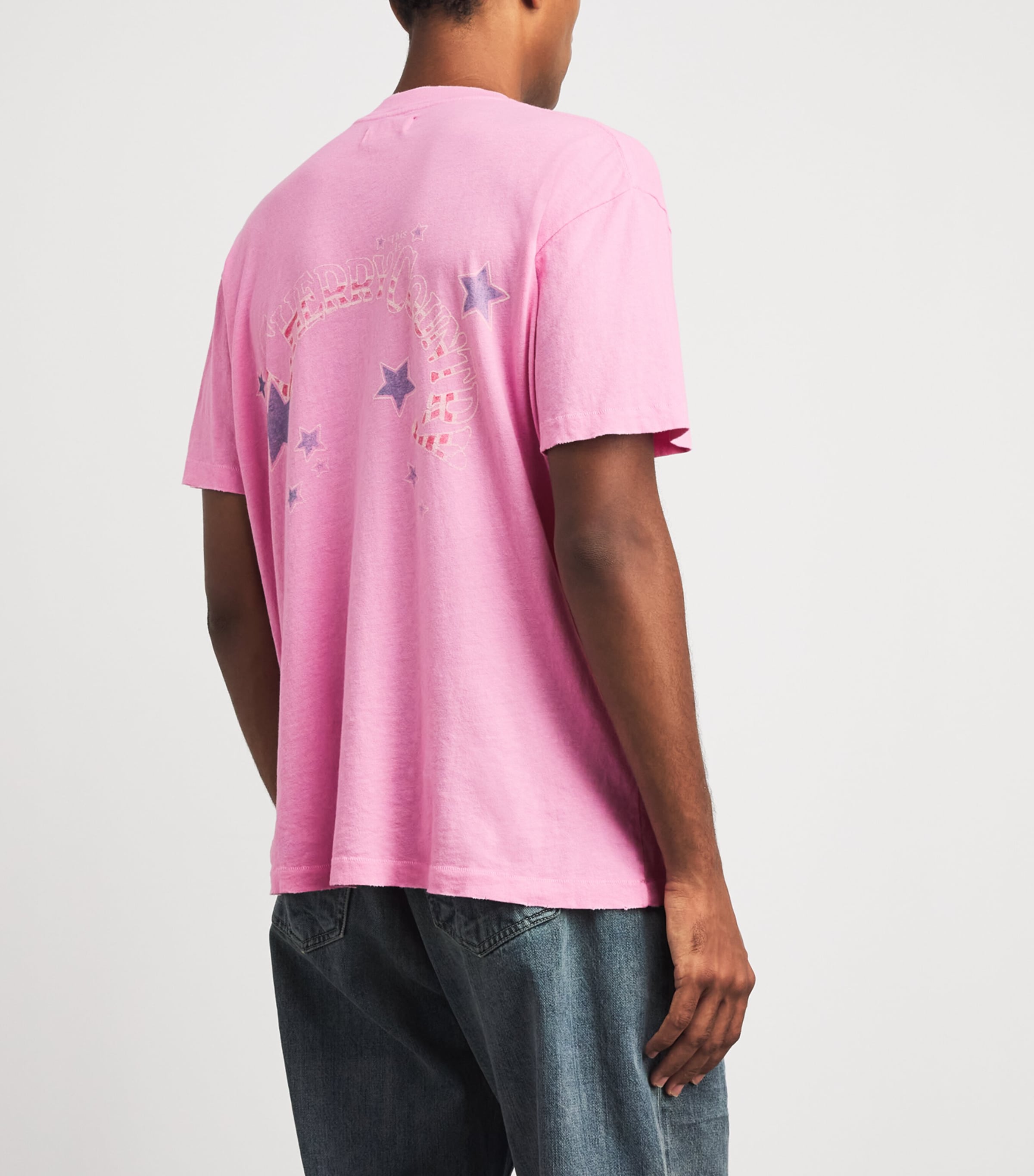 Cherry Los Angeles Mens Cotton Country Classic T-Shirt Fuschia Image 5