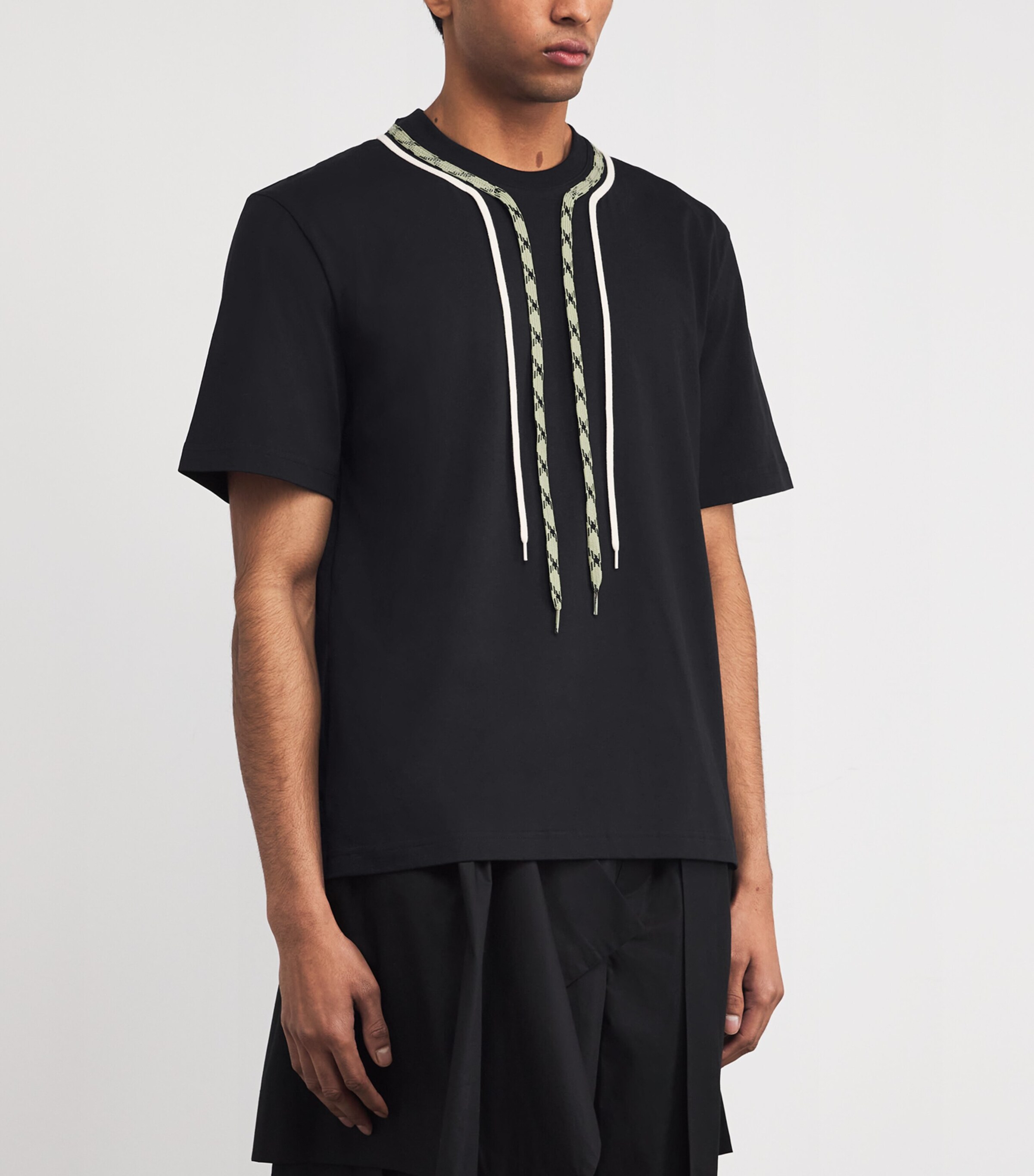Cotton Trek-Lace T-Shirt BLACK Image 3