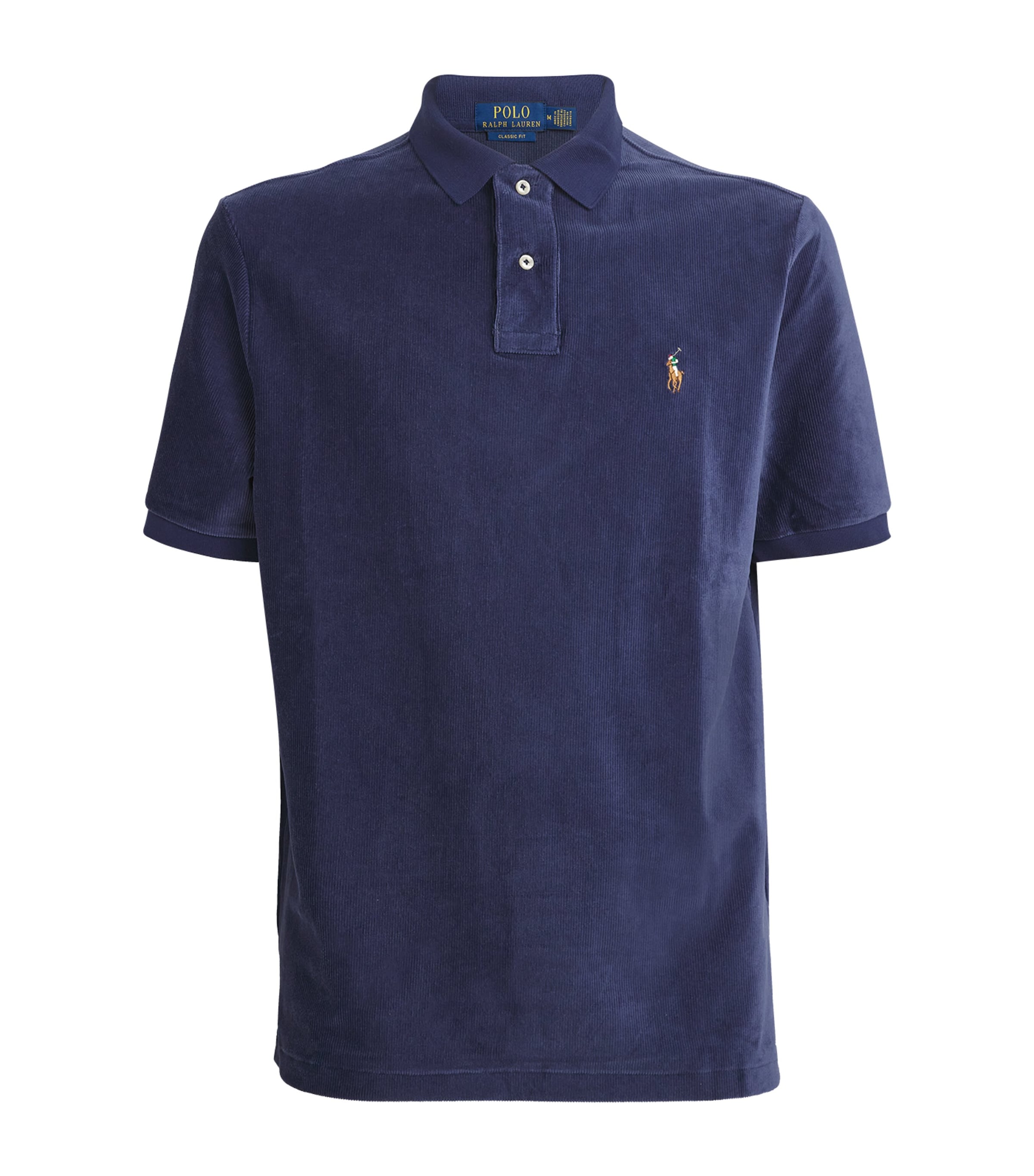 Polo Ralph Lauren Corduroy Towelling Polo Shirt In Navy