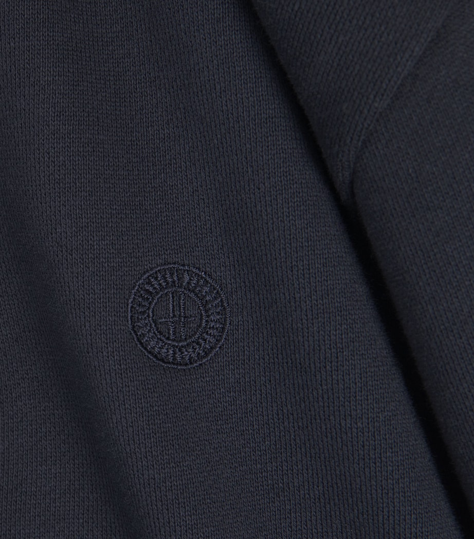 Harrods Mens Cotton Jersey Quarter-Zip Sweatshirt Navy Image 6