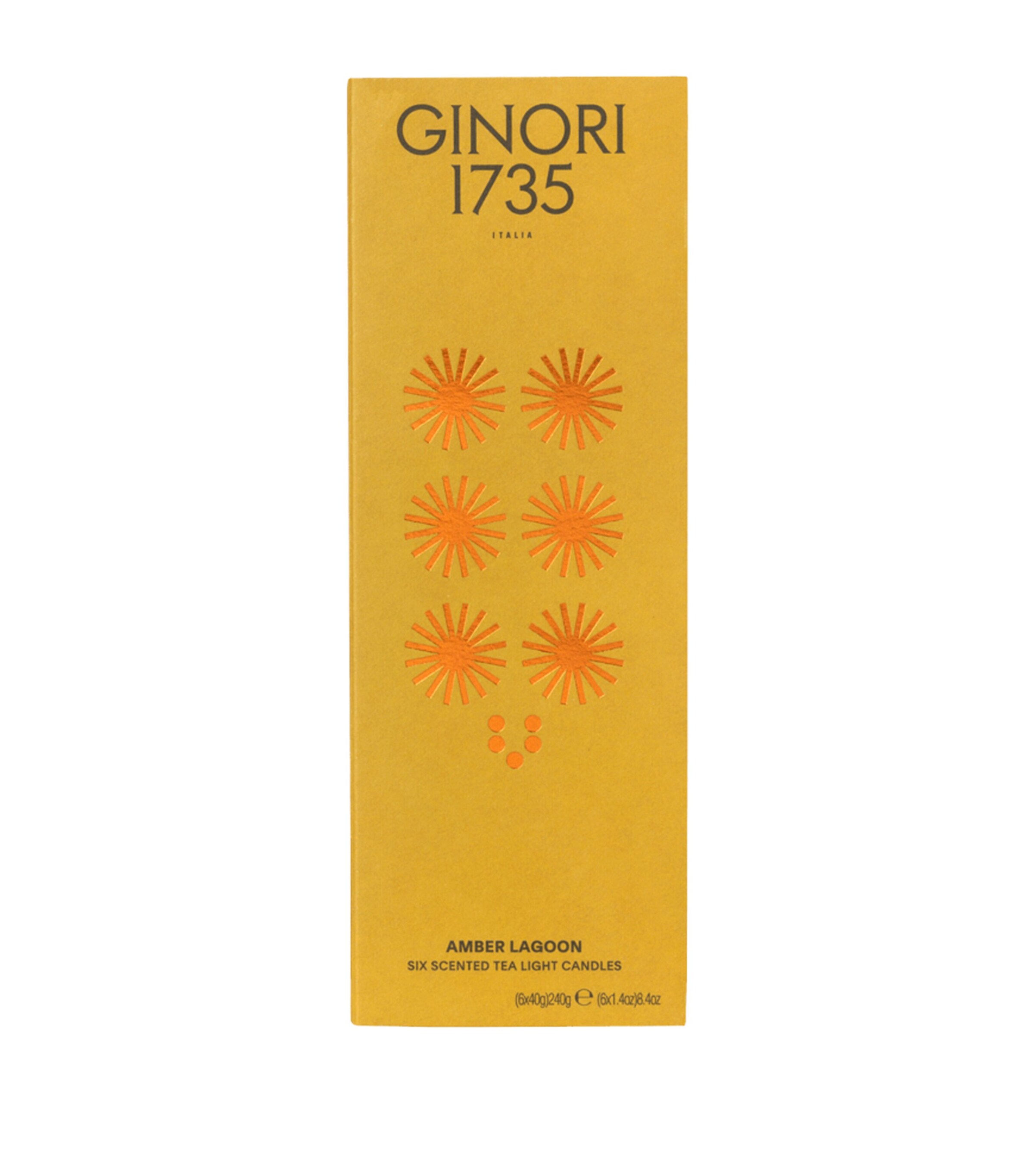 GINORI 1735 Amber Lagoon Tealight Scented Candles (Pack of 6) Image 3