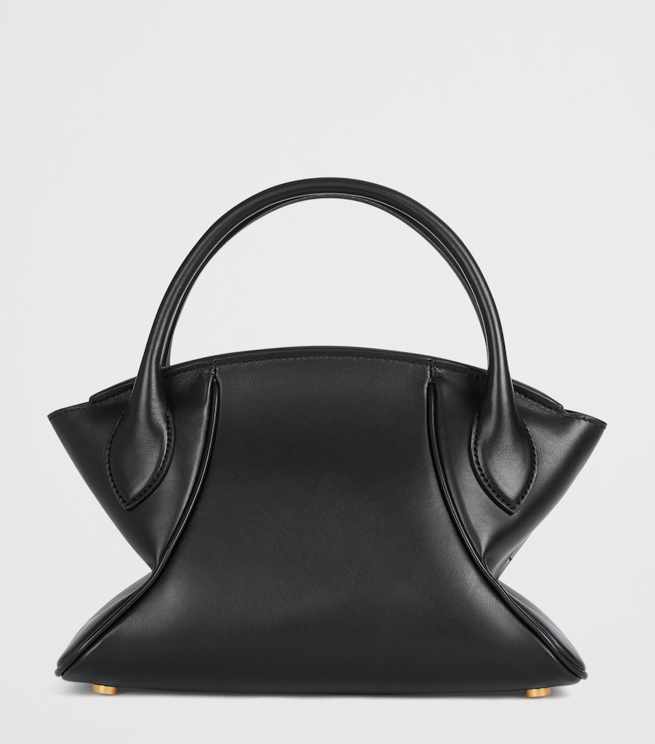 Balmain Womens Small Leather Pulse Day Top-Handle Bag Noir Image 8