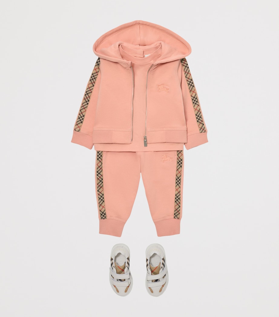 Organic Cotton Check-Trim Hoodie (6-24 Months) SLIPPER PINK Image 3