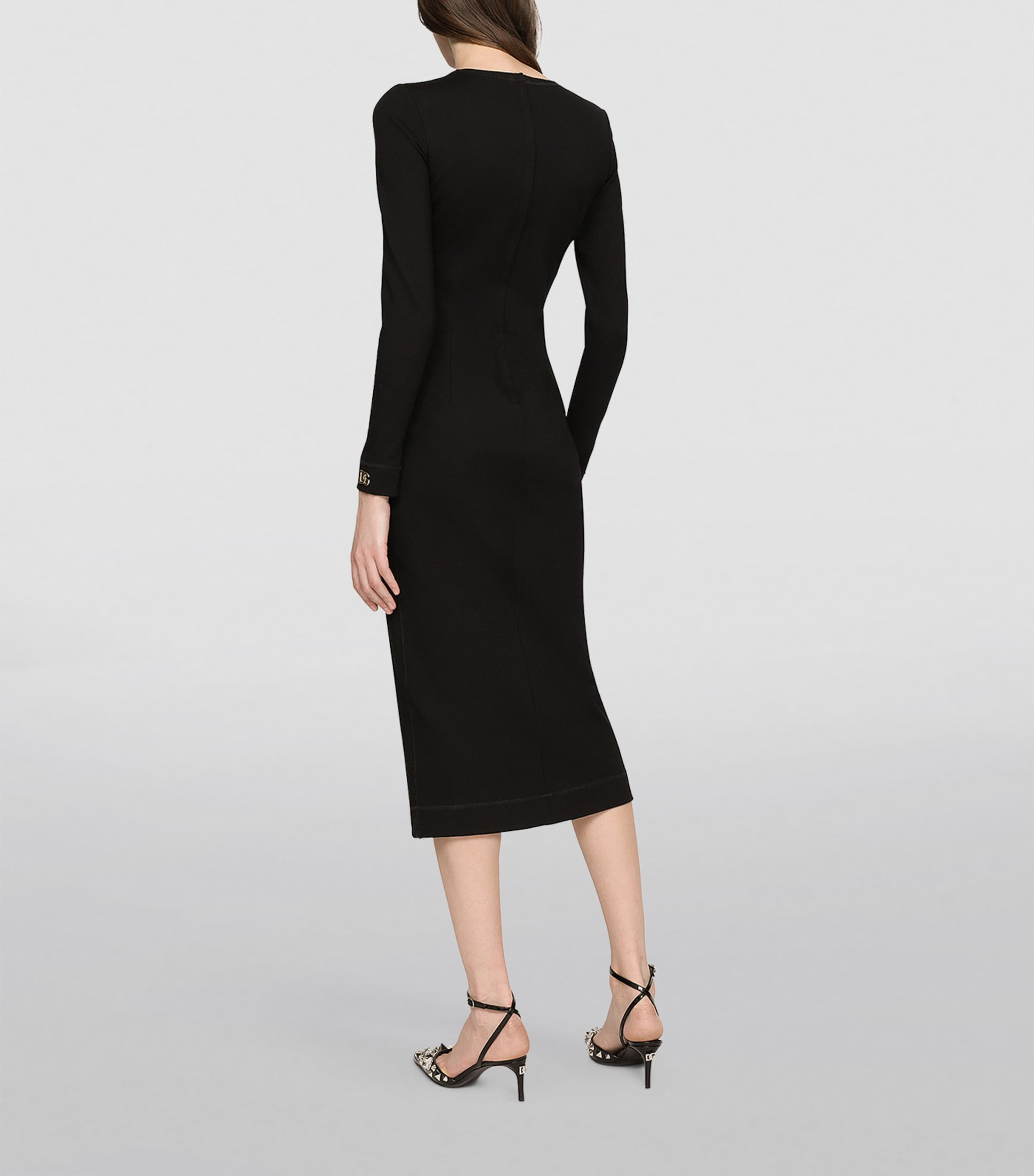Bodycon Midi Dress N0000-BLACK Image 4