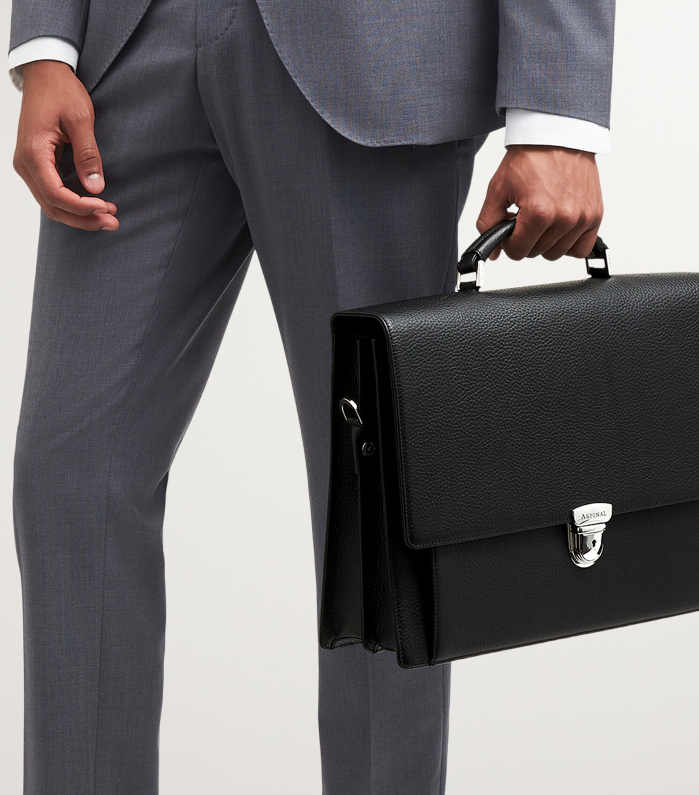 Leather City Laptop Briefcase BLACK Image 5