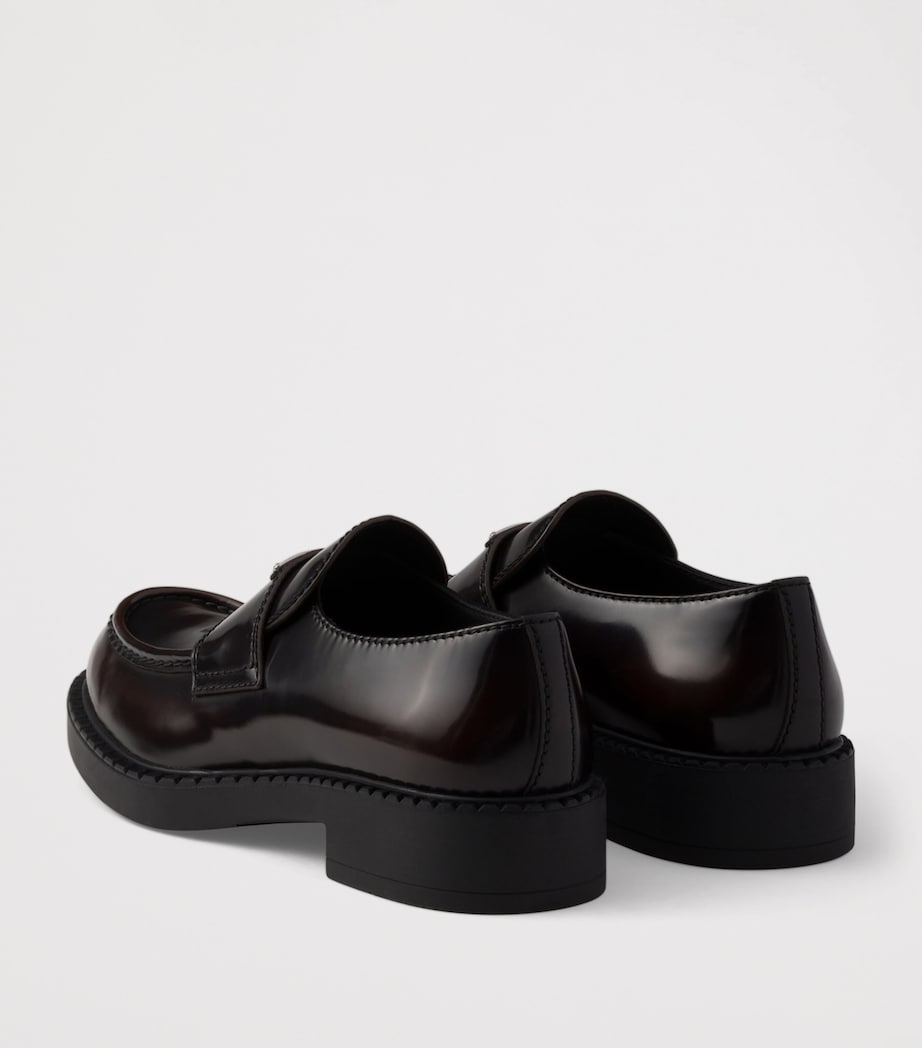 Leather Brushed Triangle Loafers F0038 Image 5