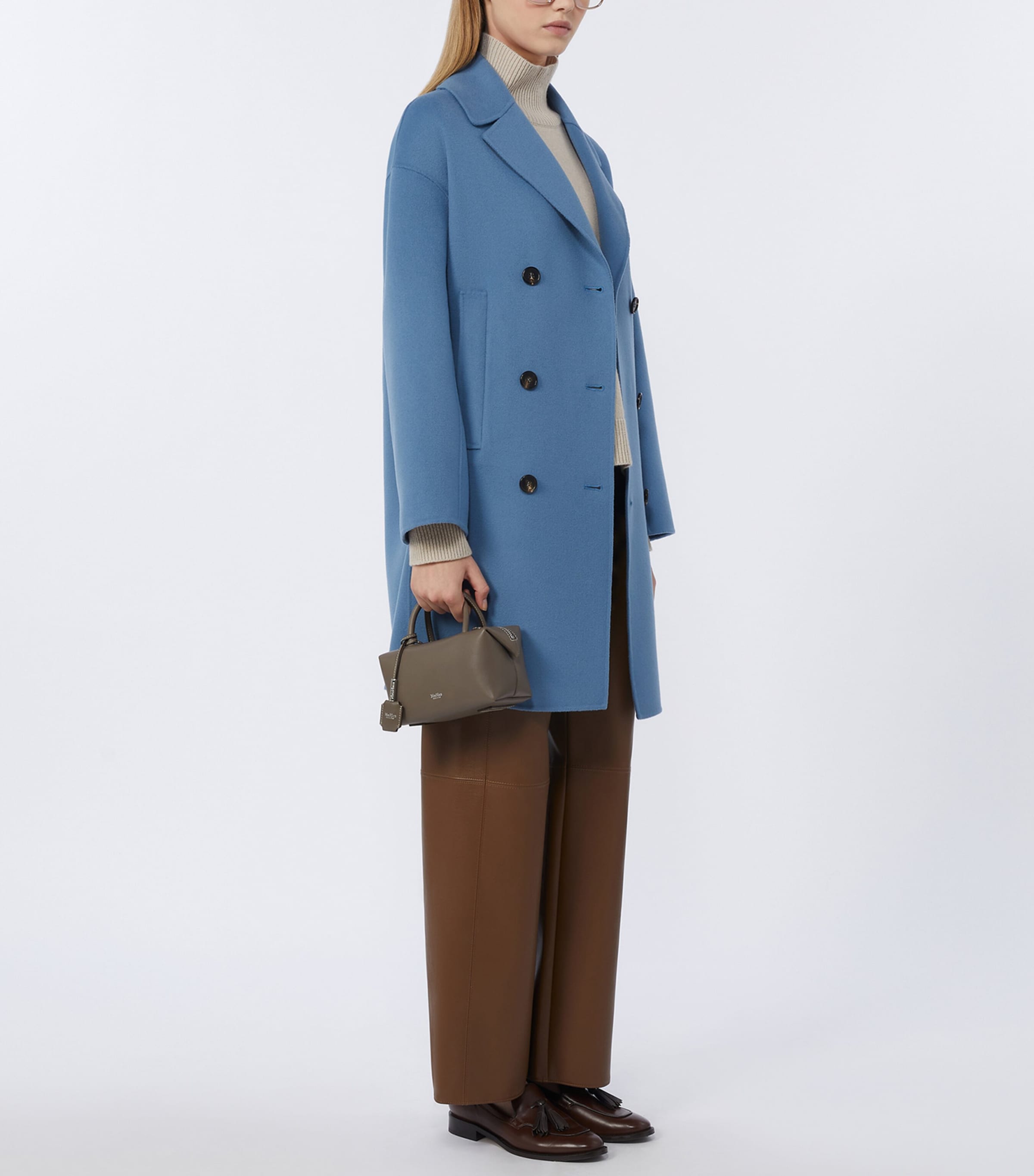 Max Mara Brown Faux Leather Wide-Leg Trousers | Harrods SE