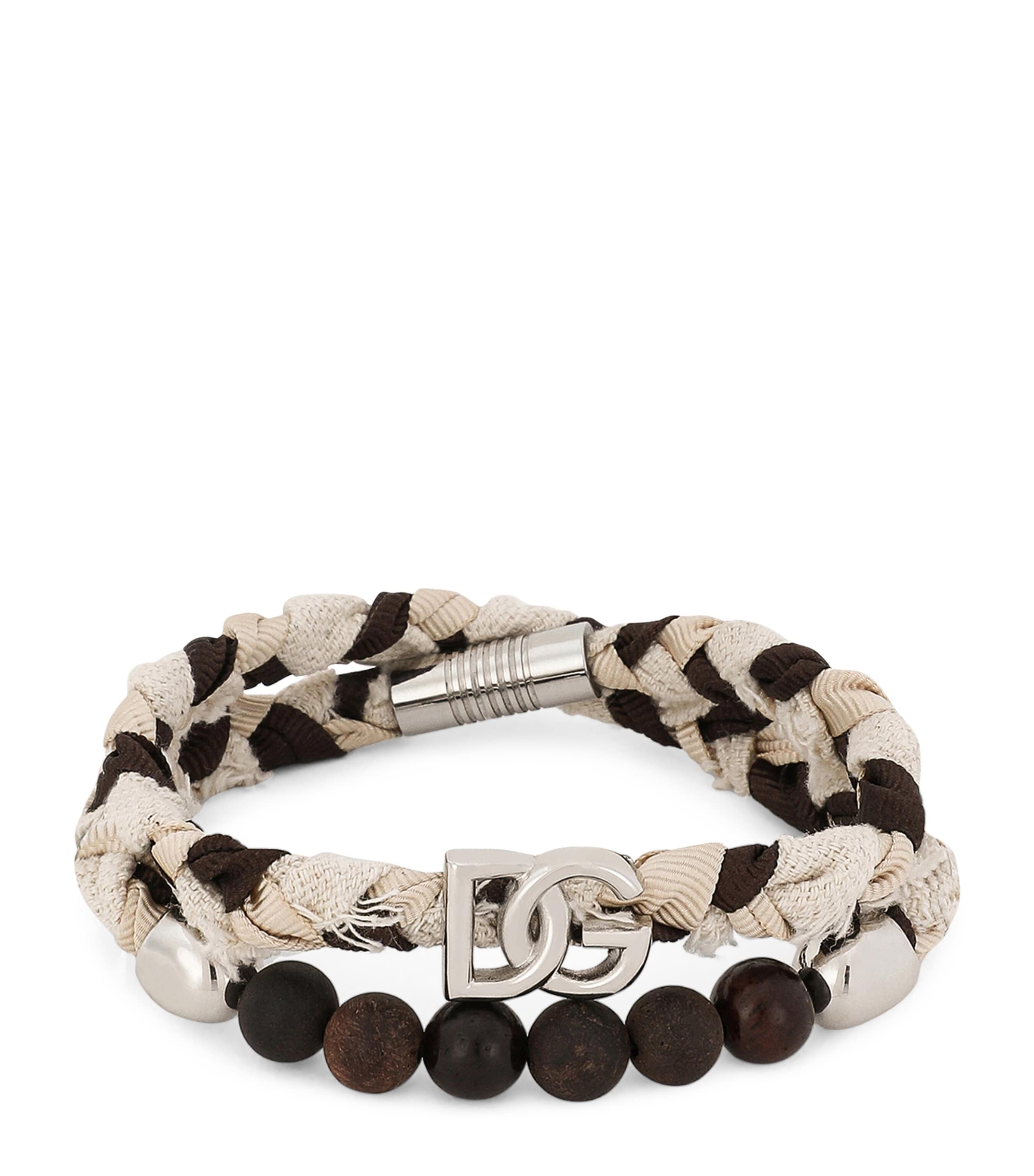 Shop Dolce & Gabbana Braided Beaded Bracelet