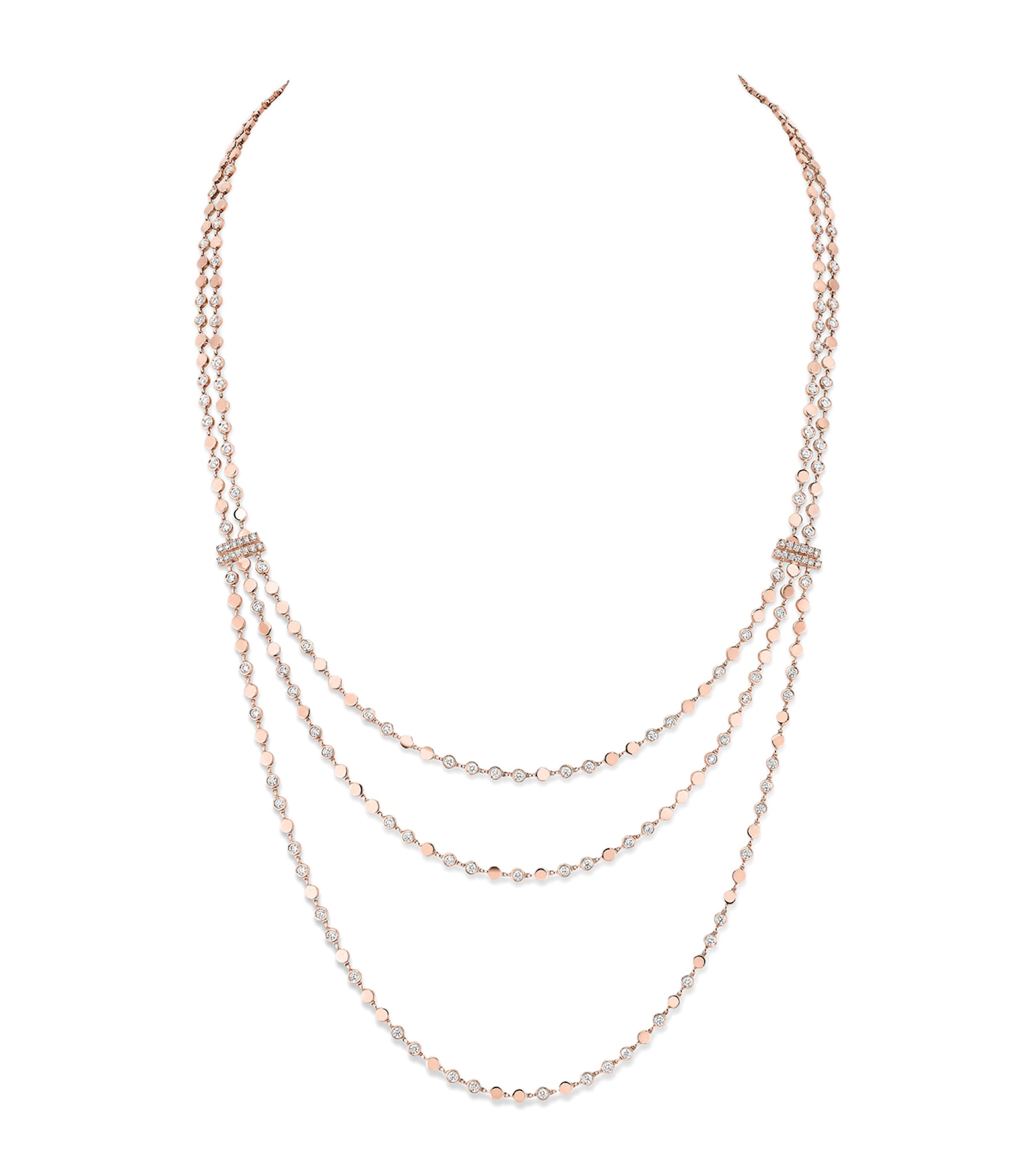 Messika D-Vibes Pink Gold and Diamond Layered Necklace Pink Gold Image 1