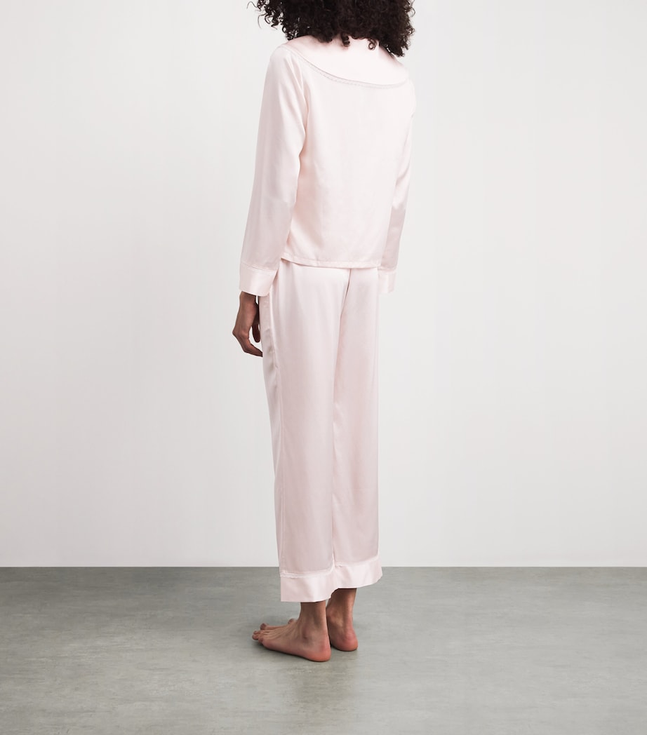MANITO Womens Mulberry Silk Effie Pyjamas Ballet Pink Image 4