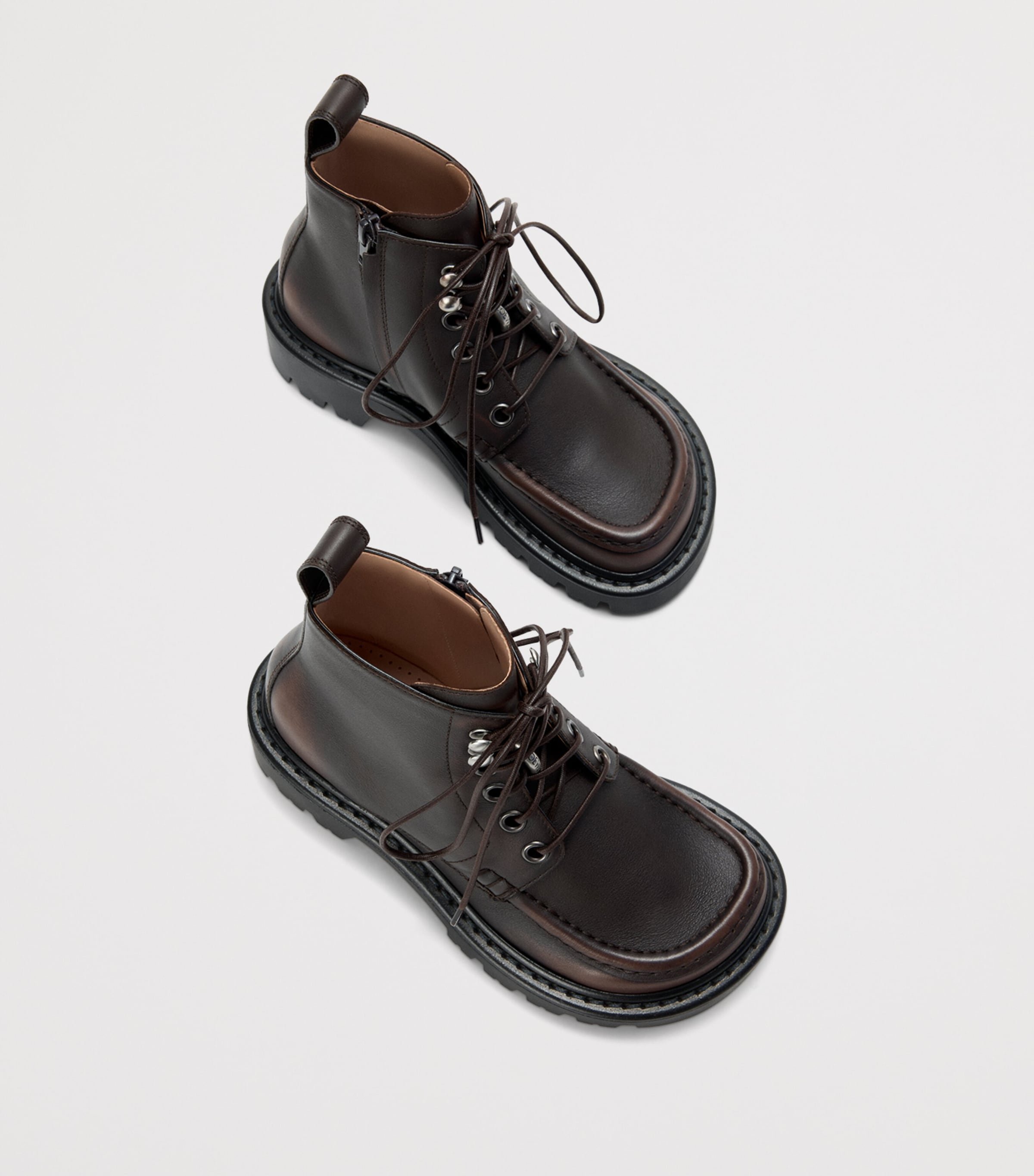 Calfskin Sierra Combat Boots 40 DARK BROWN Image 4