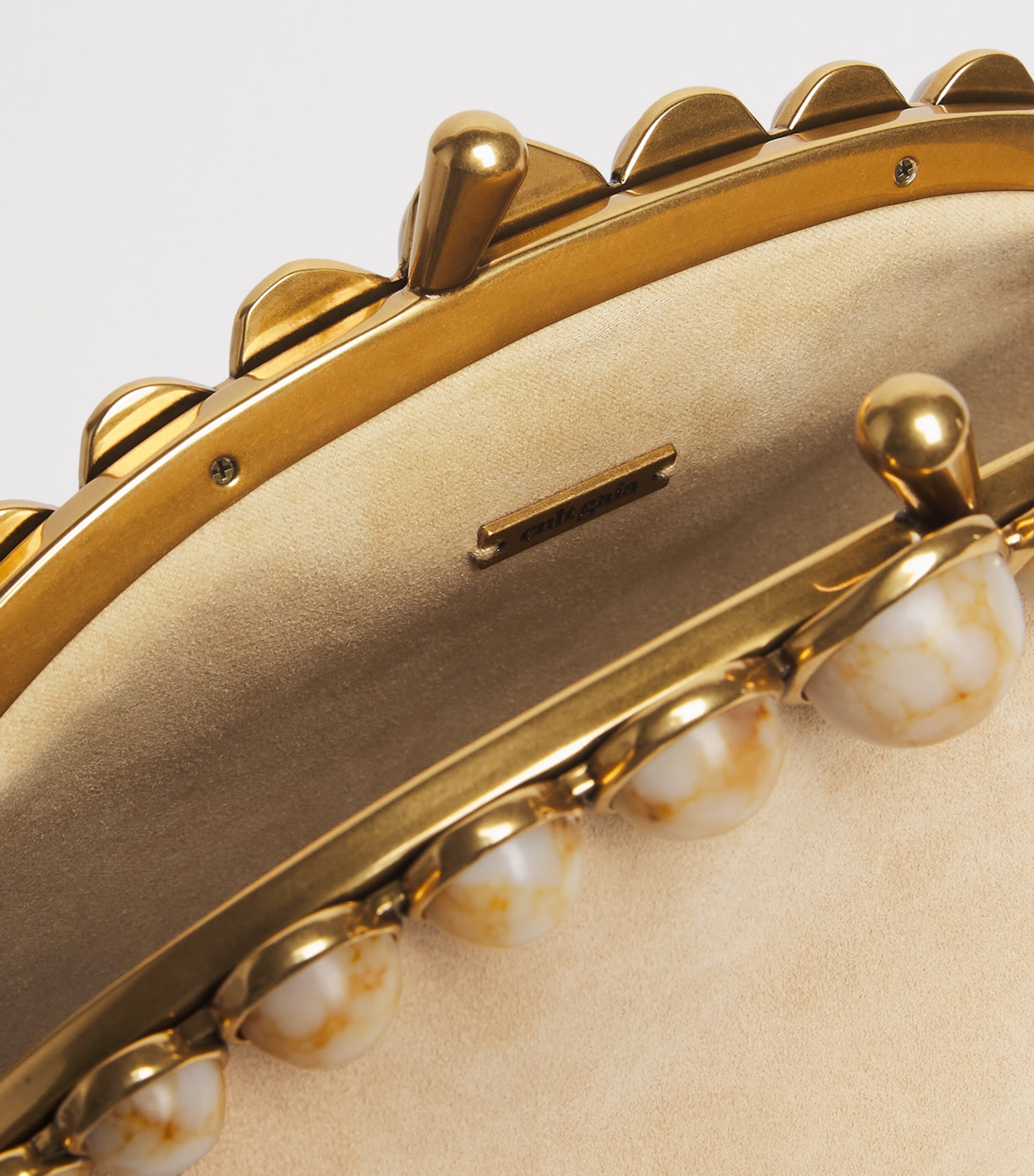 Cult Gaia Suede Una Clutch Bag Sand Image 5