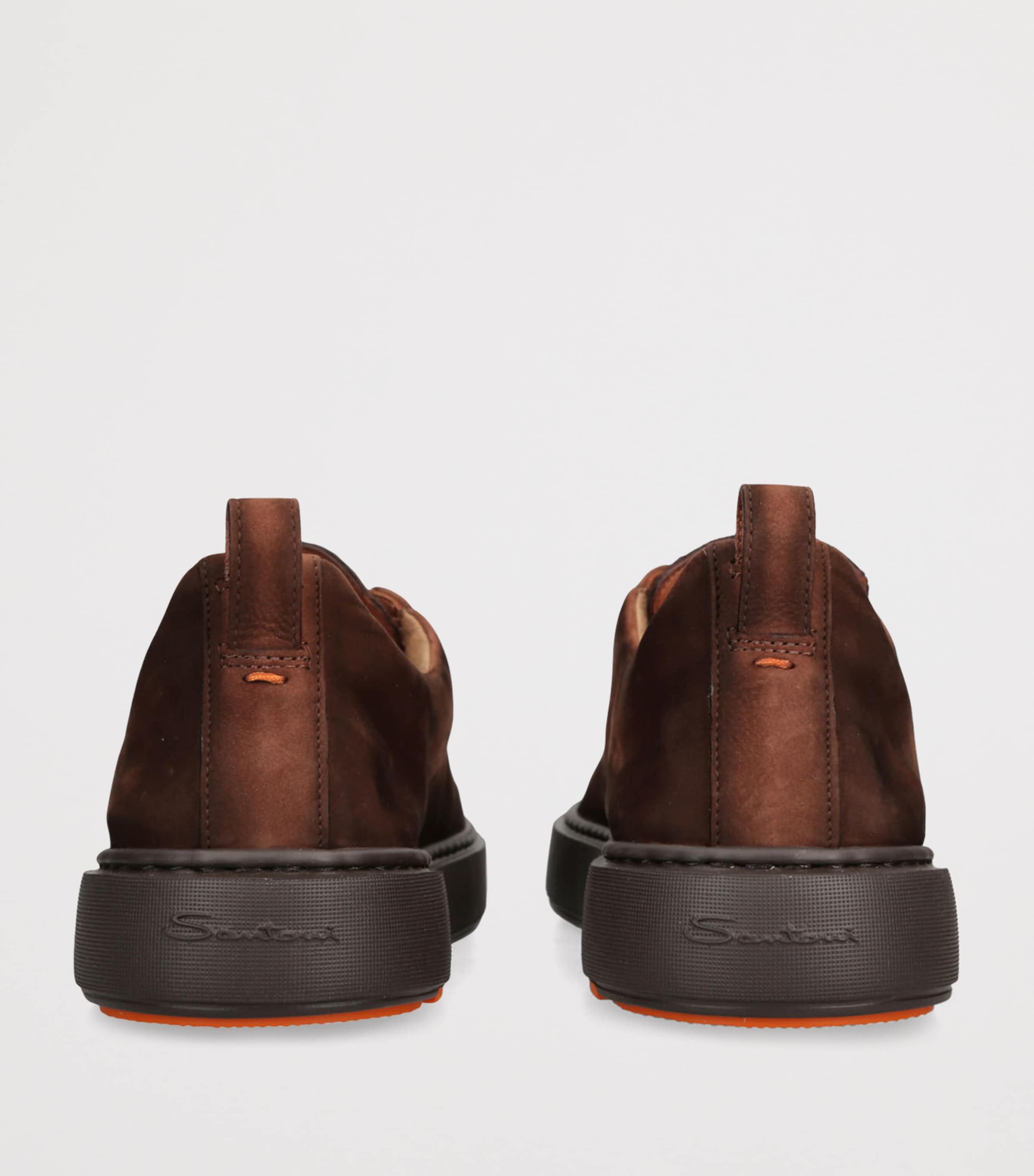 Santoni Leather Clean Icon Victory Sneakers Dark Brown Image 2