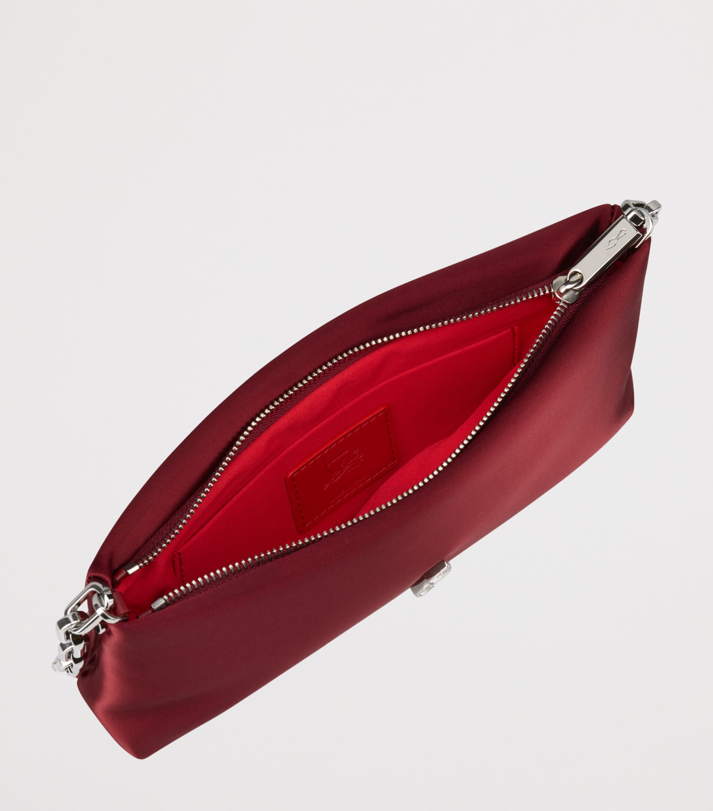 Christian Louboutin Maykimay Chain Pouch Neoprene Satin Clutch Bag Image 4