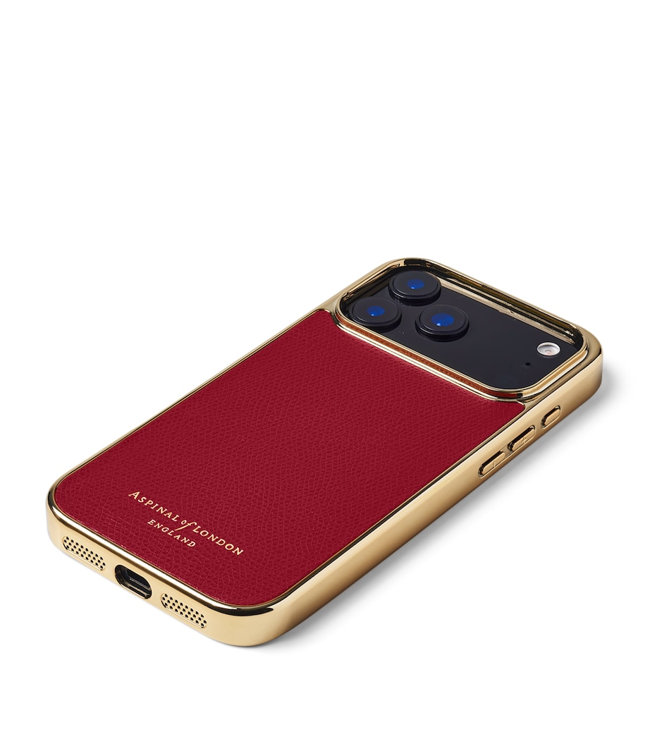 Aspinal Of London Leather iPhone 17 Pro Max Case Cherry Image 3