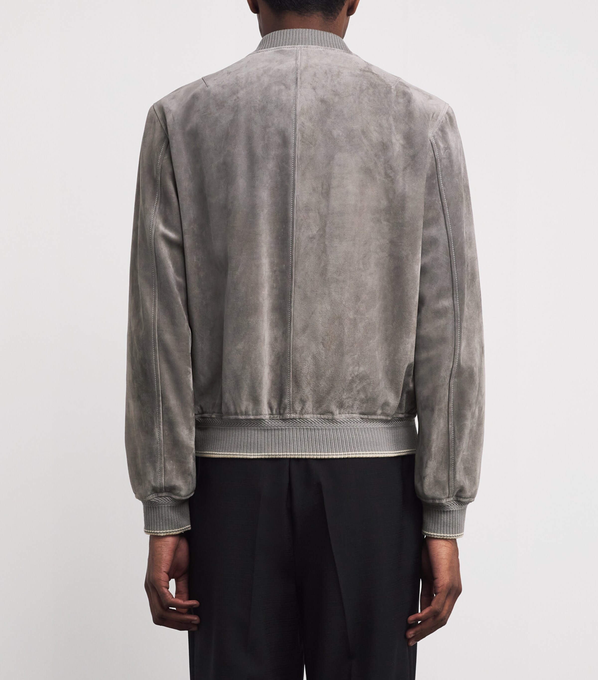 Suede Varsity Jacket SMOKE GREY Image 4