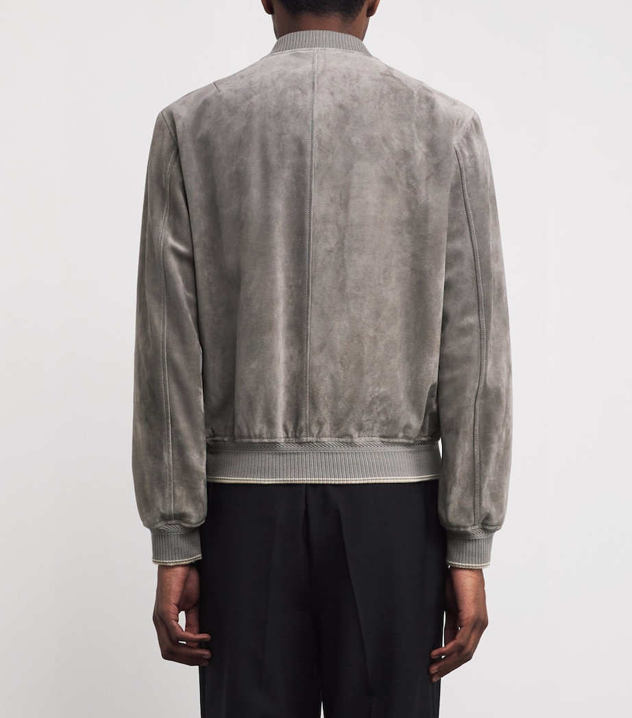 Suede Varsity Jacket SMOKE GREY Image 4