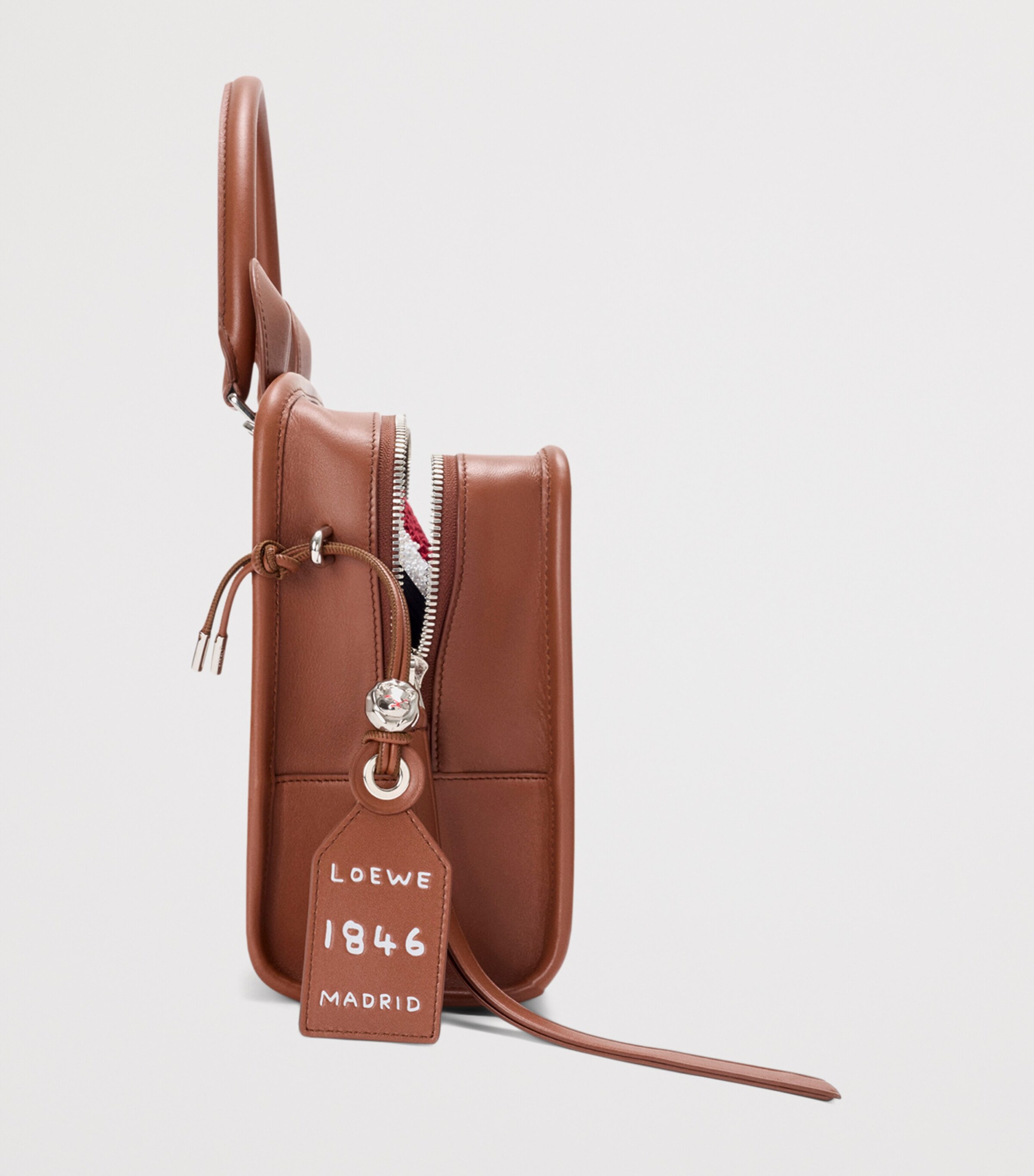 LOEWE Brown Medium Leather Lion Amazona 180 Top-Handle Bag