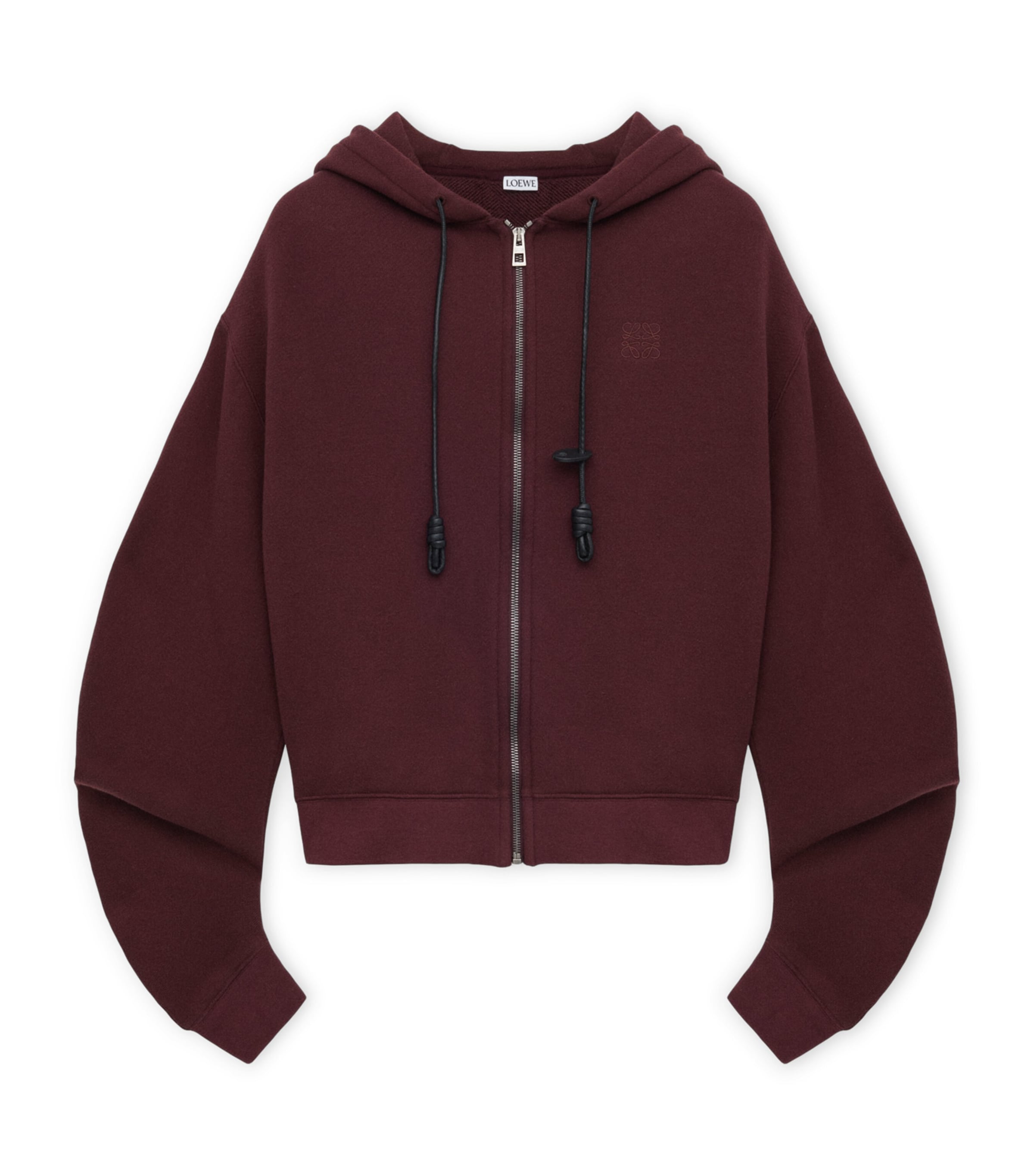 Loewe Cotton-cashmere Flamenco Zip-up Hoodie In Burgundy