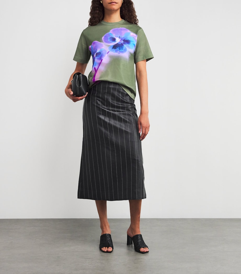 Cotton Floral T-Shirt IVY Image 2