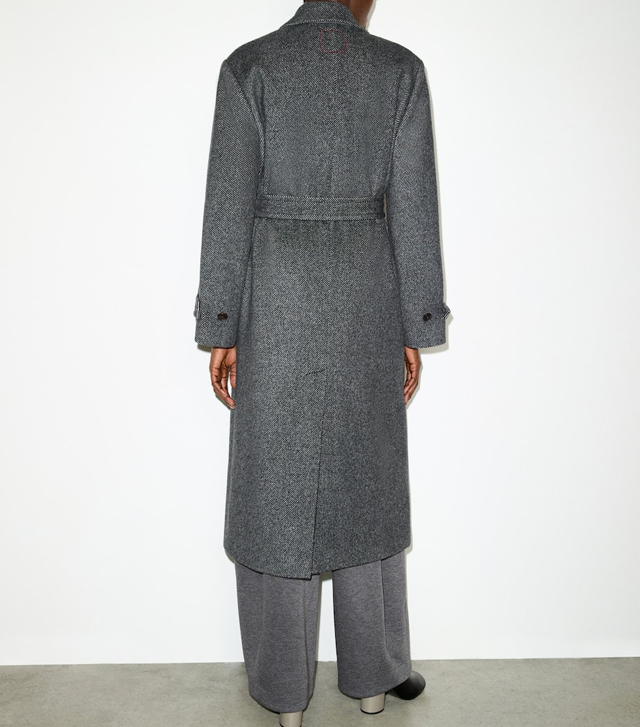 MAX&Co. Womens Virgin Wool Belted Coat Black Image 4