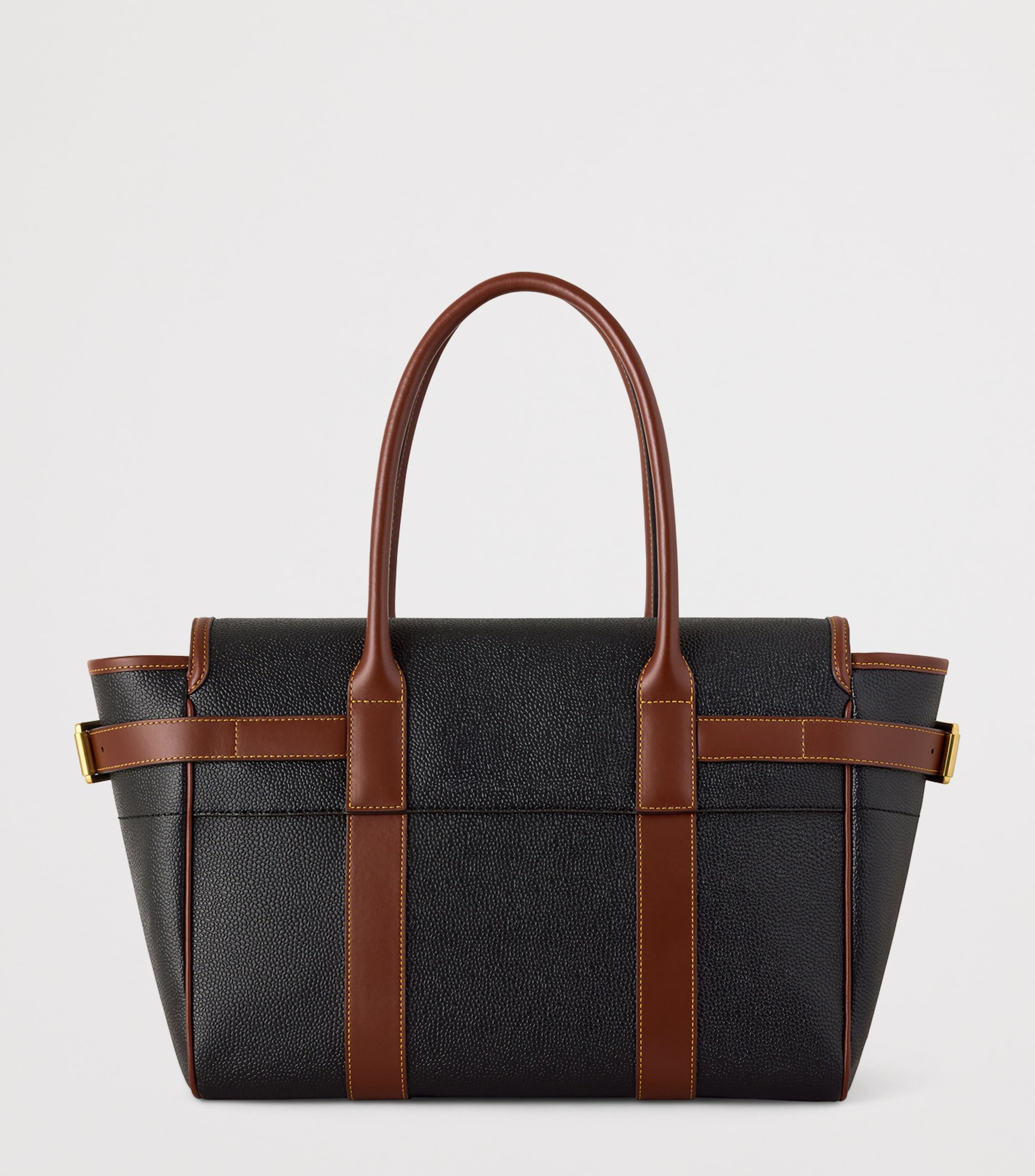 Mulberry Bayswater Shoulder Bag Black Cognac Image 4