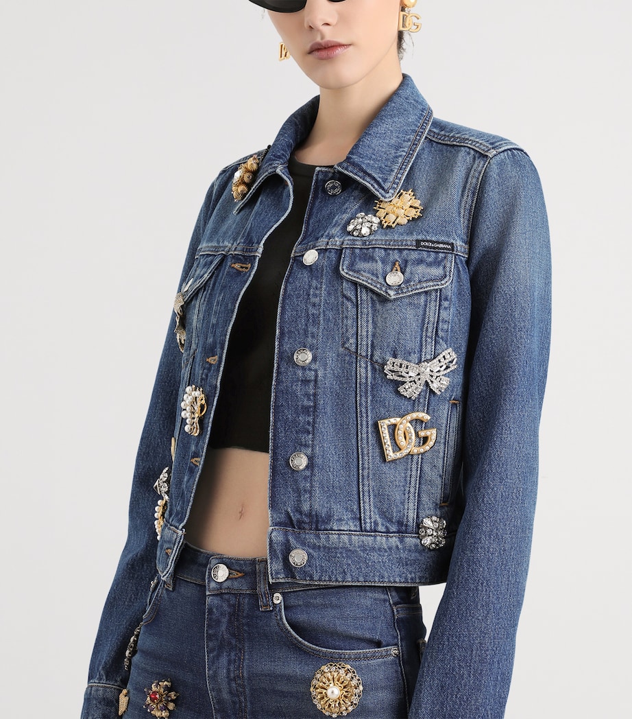 Embellished Denim Jacket COMBINED COLOUR Image 4