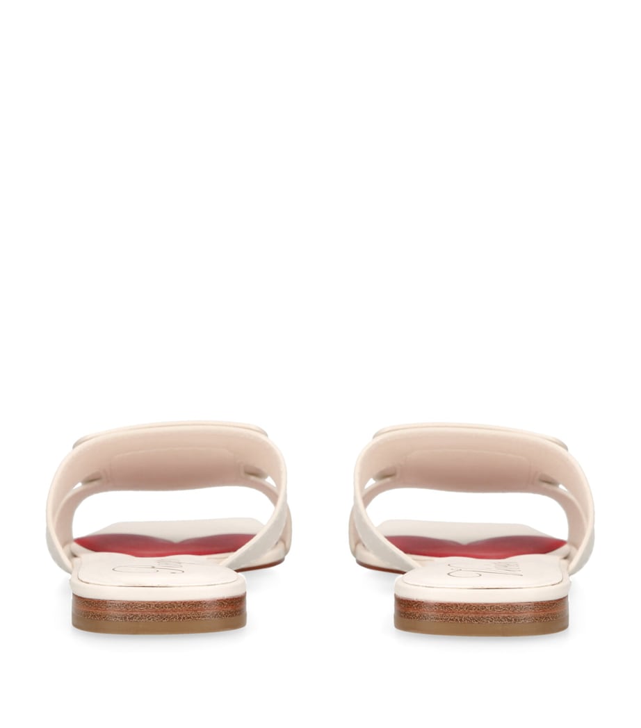 Roger Vivier Leather Buckle Mules Bone Image 2