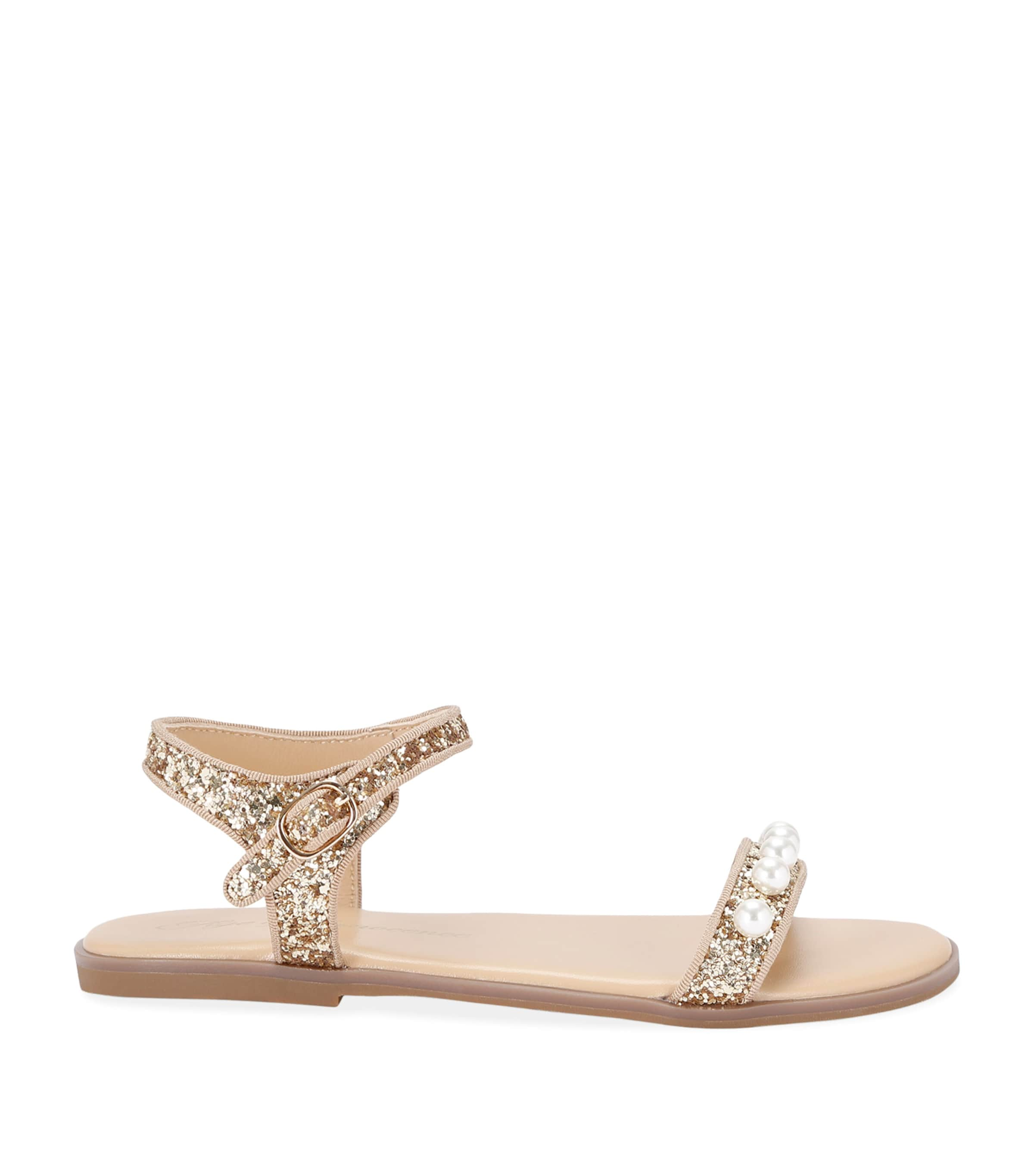 Age Of Innocence Kids' Leather Embellished Fleur Sandals In White