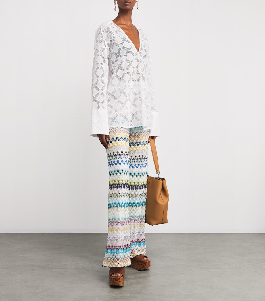 Crocheted Wide-Leg Trousers S507H MULTI Image 2