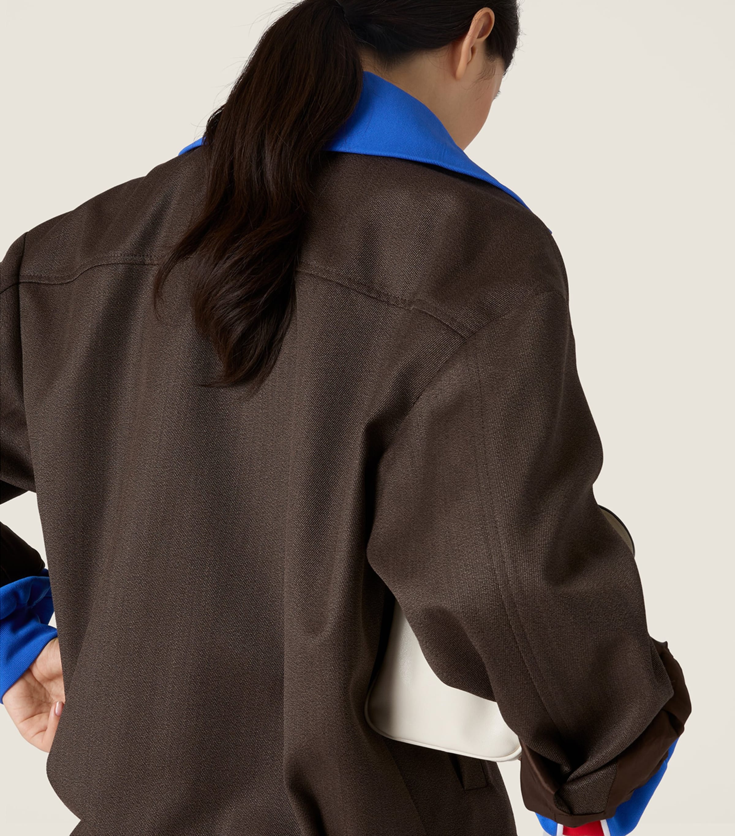 Miu Miu Womens Wool Layered Bomber Jacket Image 5