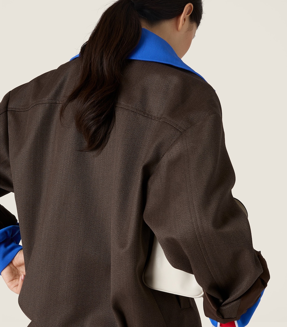 Miu Miu Womens Wool Layered Bomber Jacket Image 5
