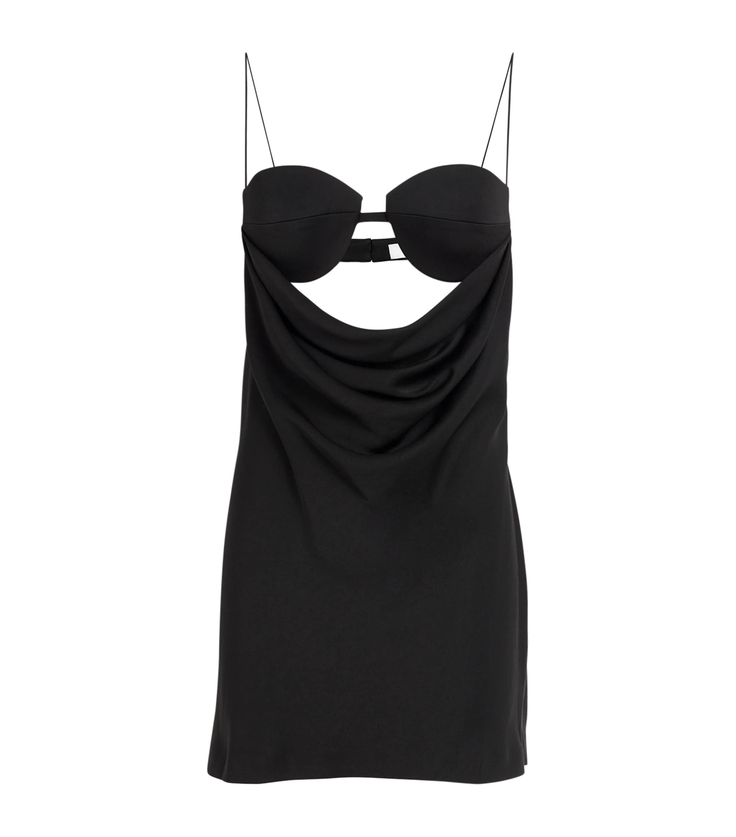 Shop Alex Perry Satin Crepe Cut-out Mini Dress In Black