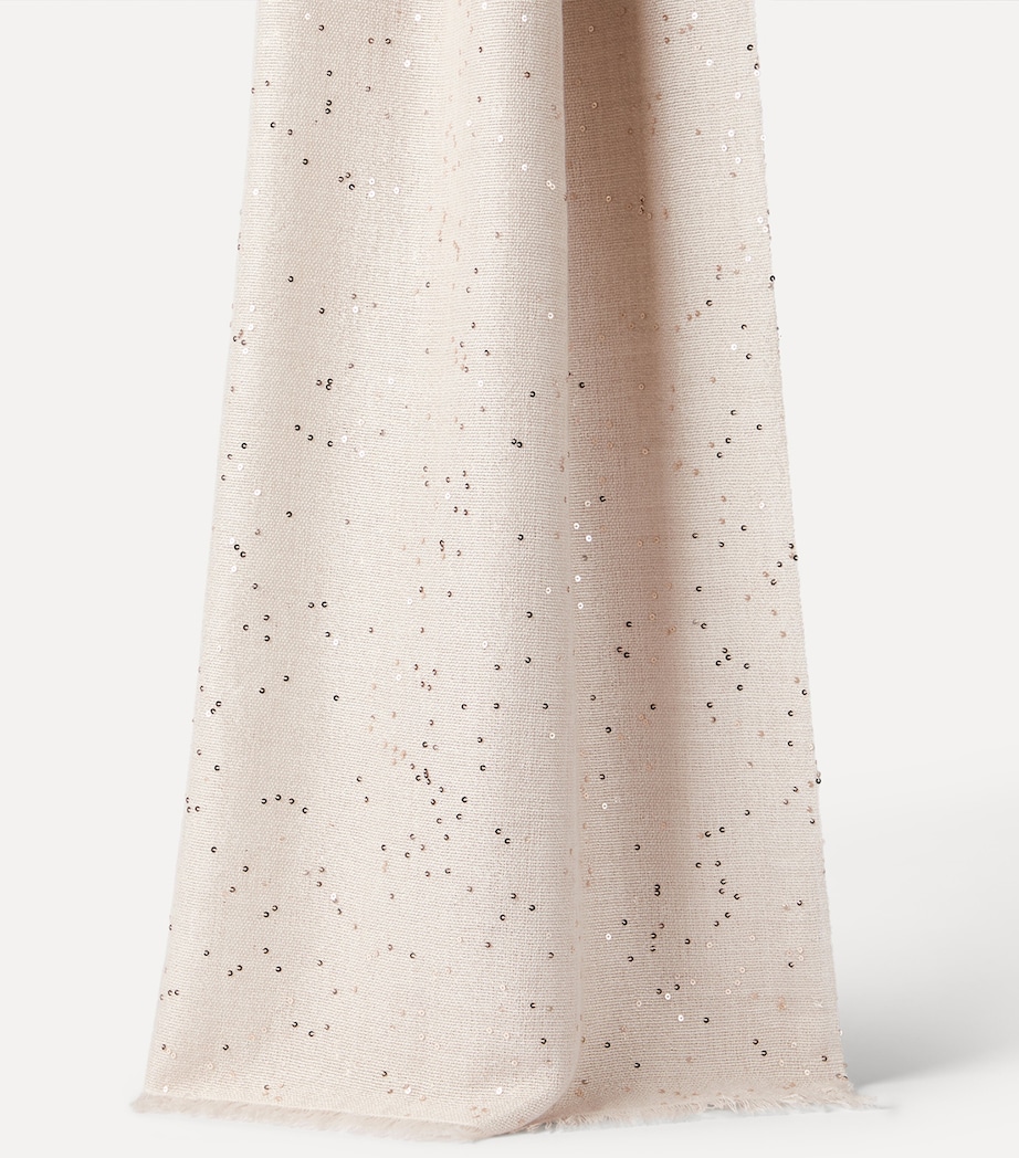 Brunello Cucinelli Cashmere-Silk Embellished Scarf Image 2